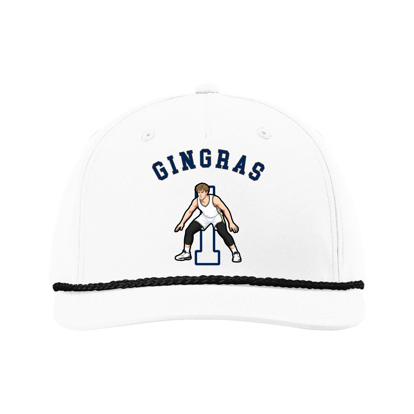 Five-Panel Classic Rope Cap — Shirsey Arch in White