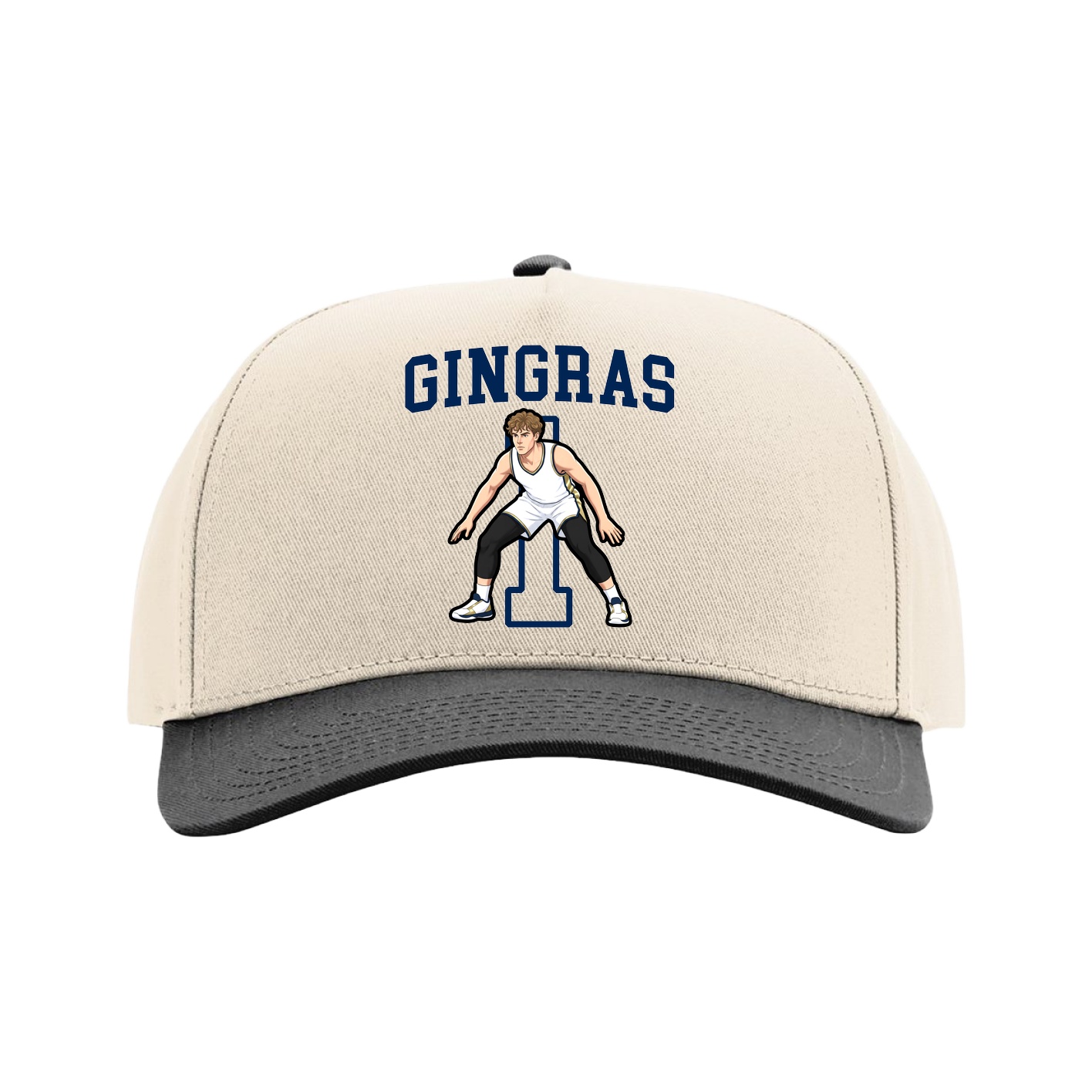 Full Fabric Five-Panel Champ Cap — Shirsey in Cream/Black