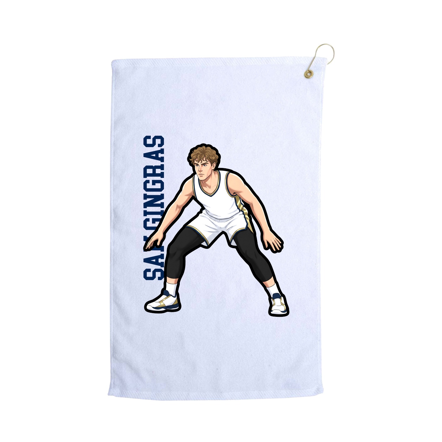 Golf Towel — Name Vertical in White