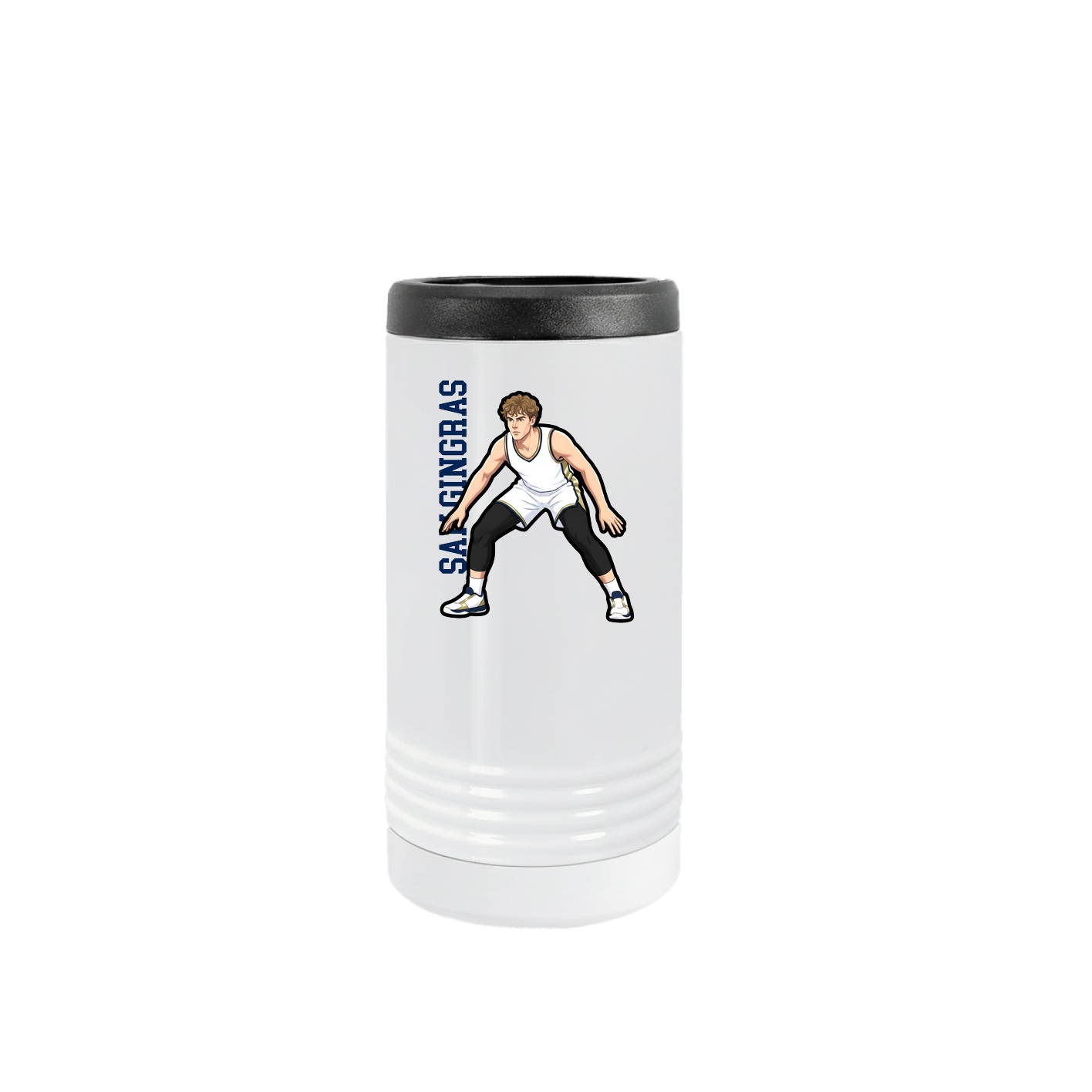Slim Beverage Holder — Name Vertical in White