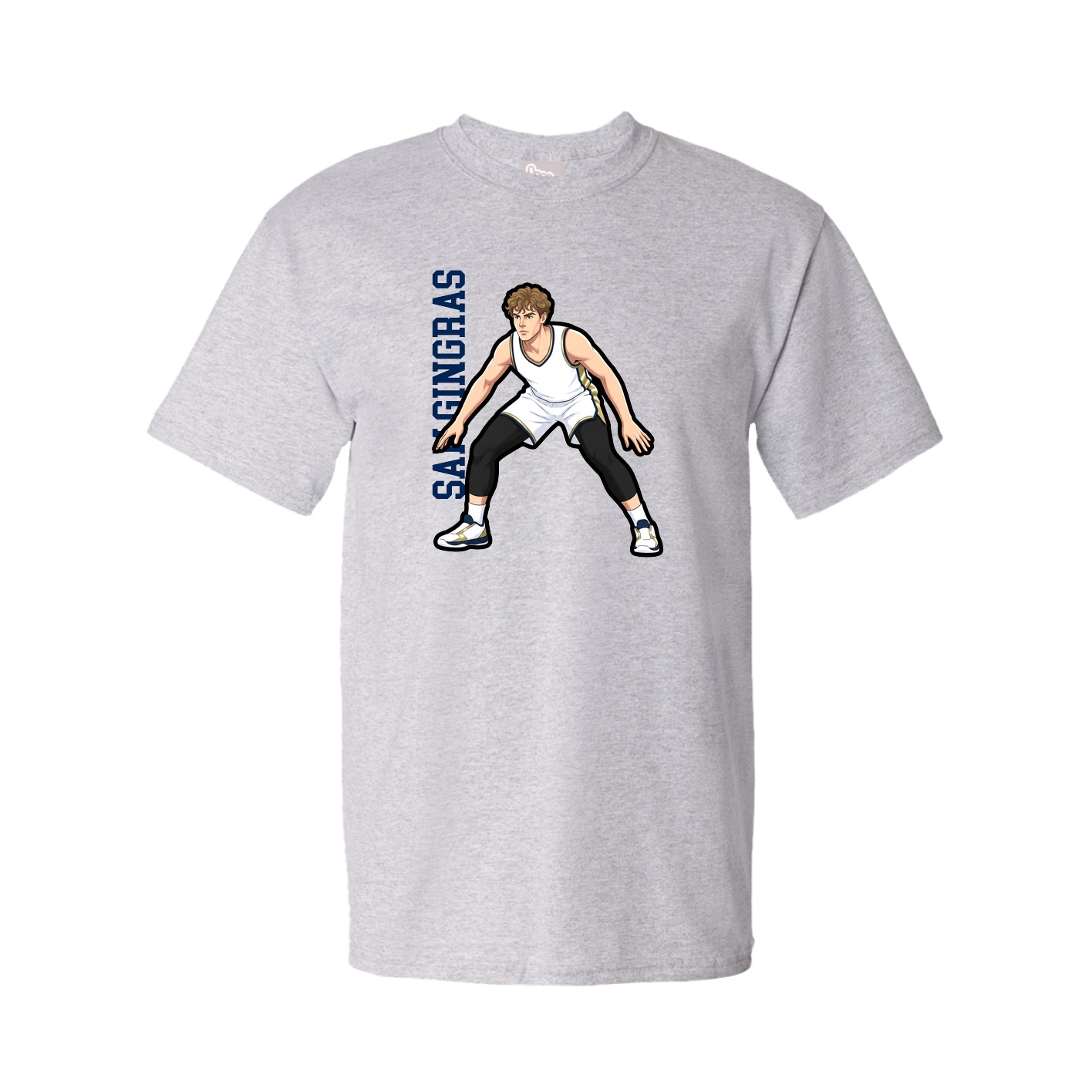 Youth Tee — Name Vertical in Grey