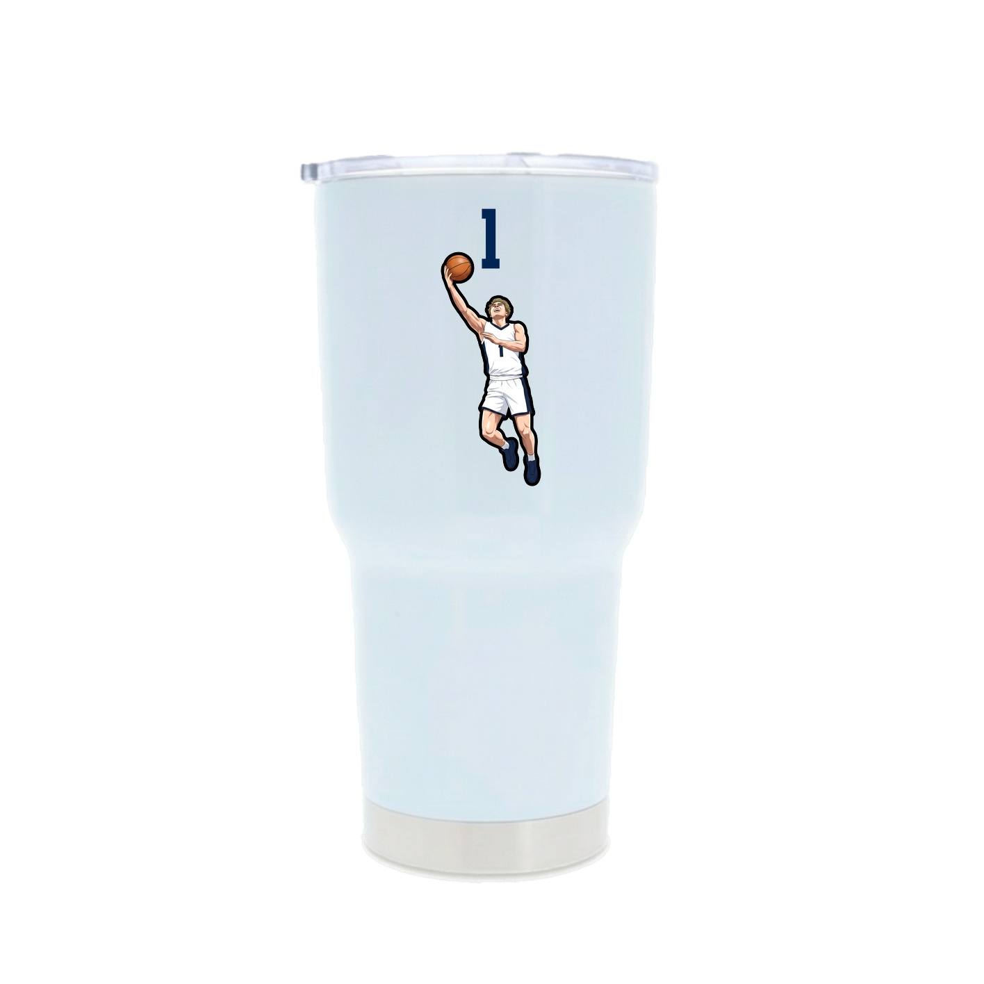 30oz Stainless Steel Tumbler — Number Top in White