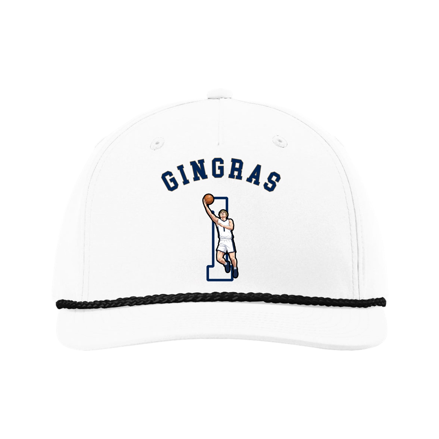 Five-Panel Classic Rope Cap — Shirsey Arch in White