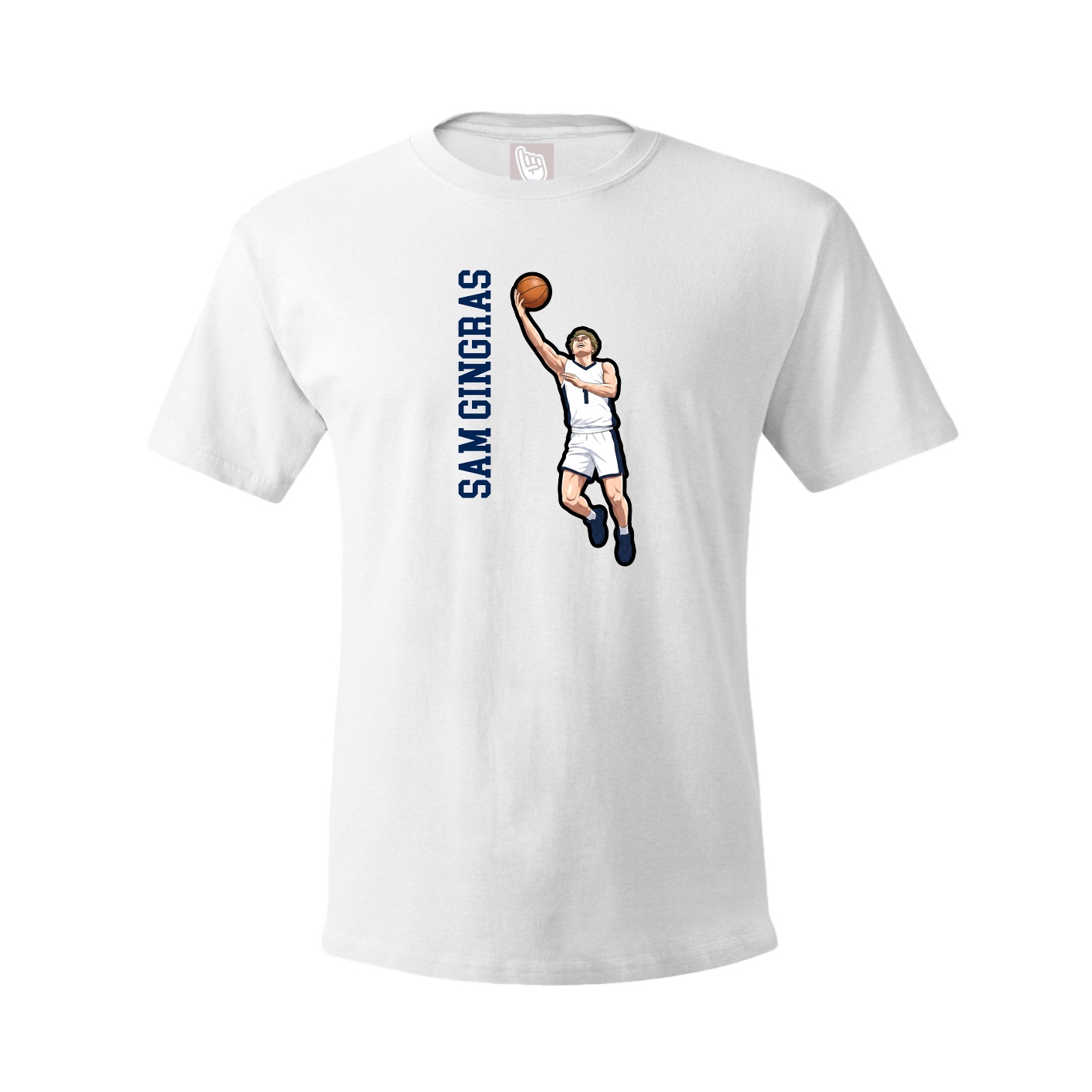 Youth Tee — Name Vertical in White