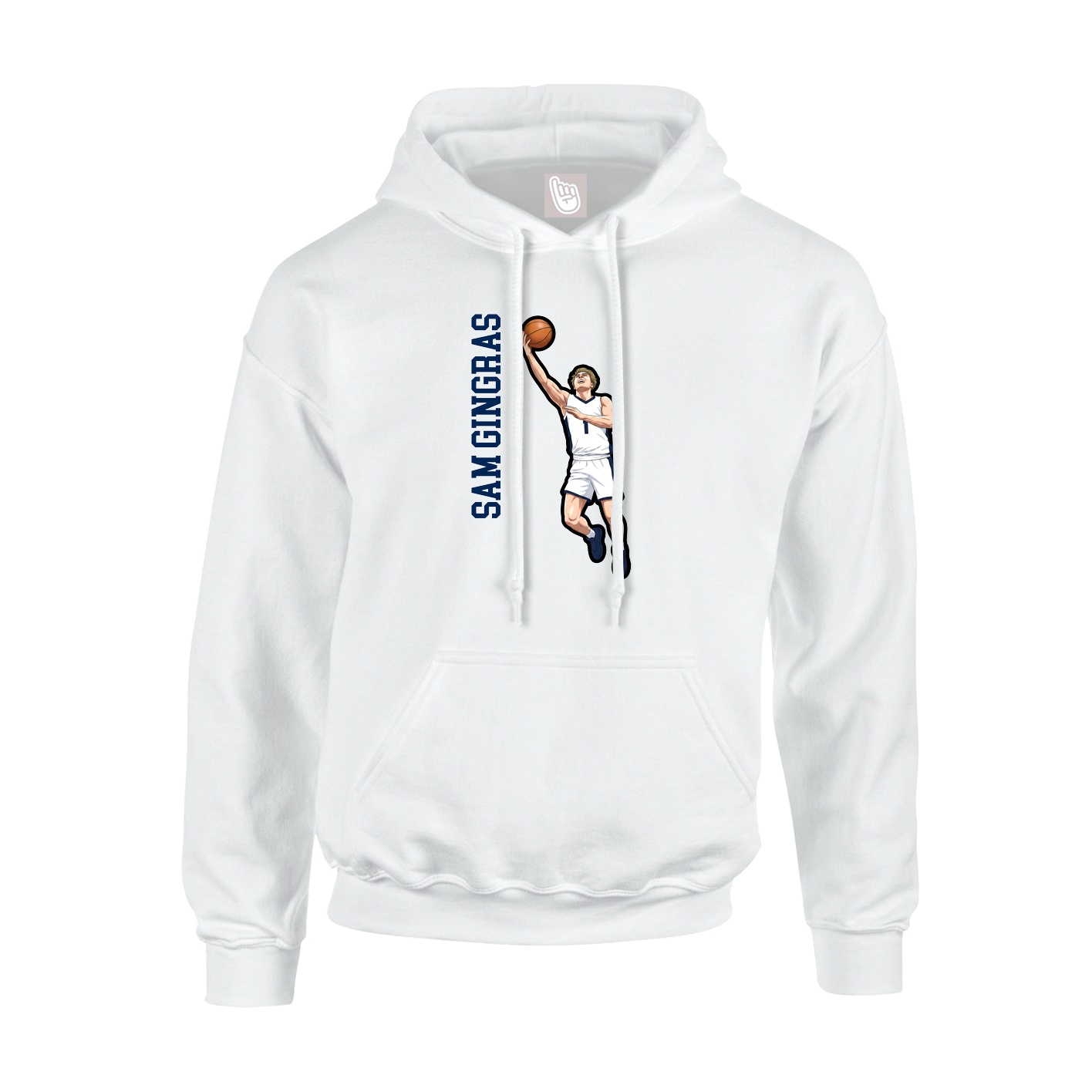 Hoodie — Name Vertical in White