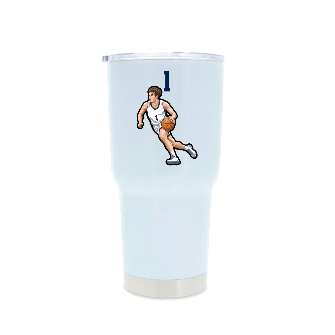 30oz Stainless Steel Tumbler — Number Top in White