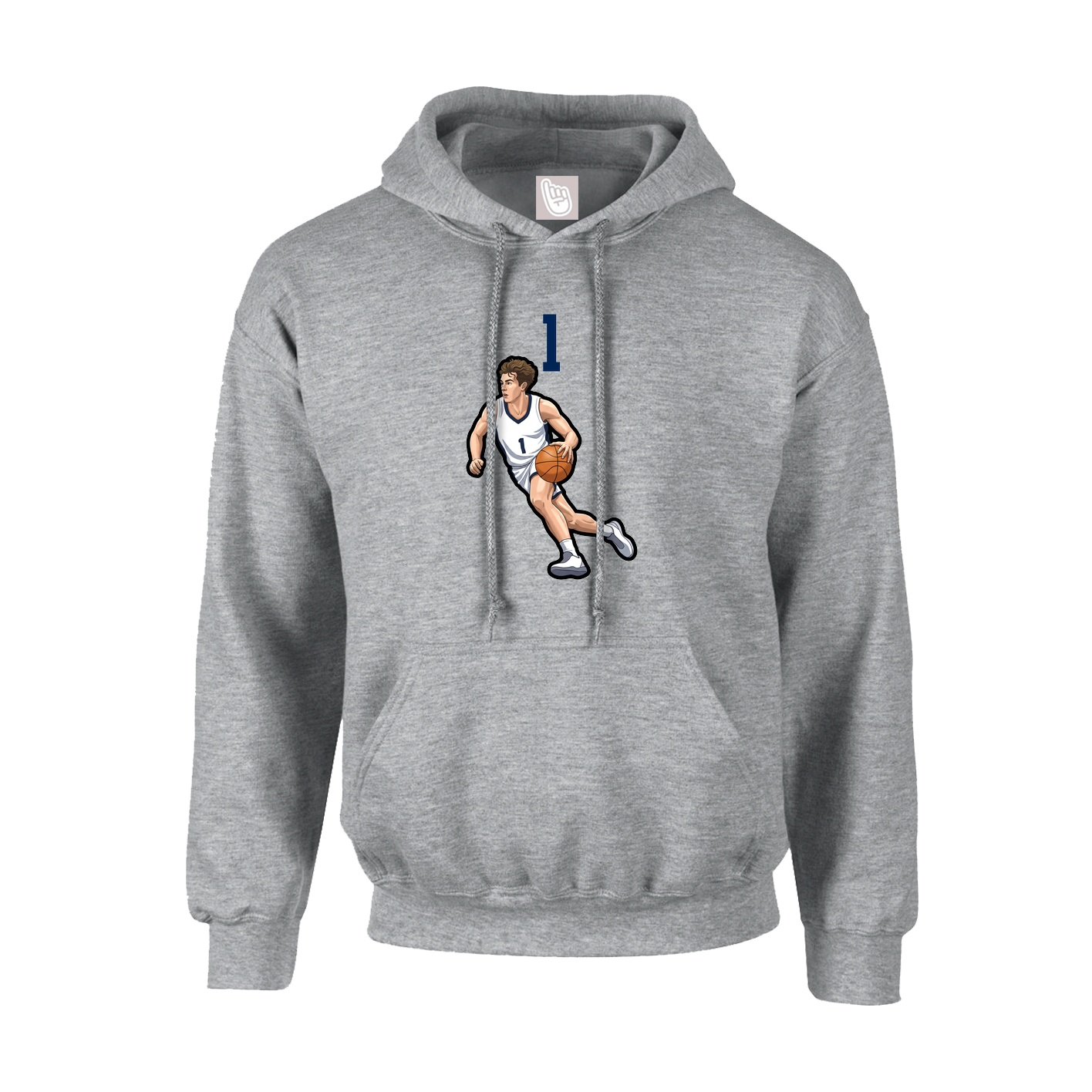 Hoodie — Number Top in Grey