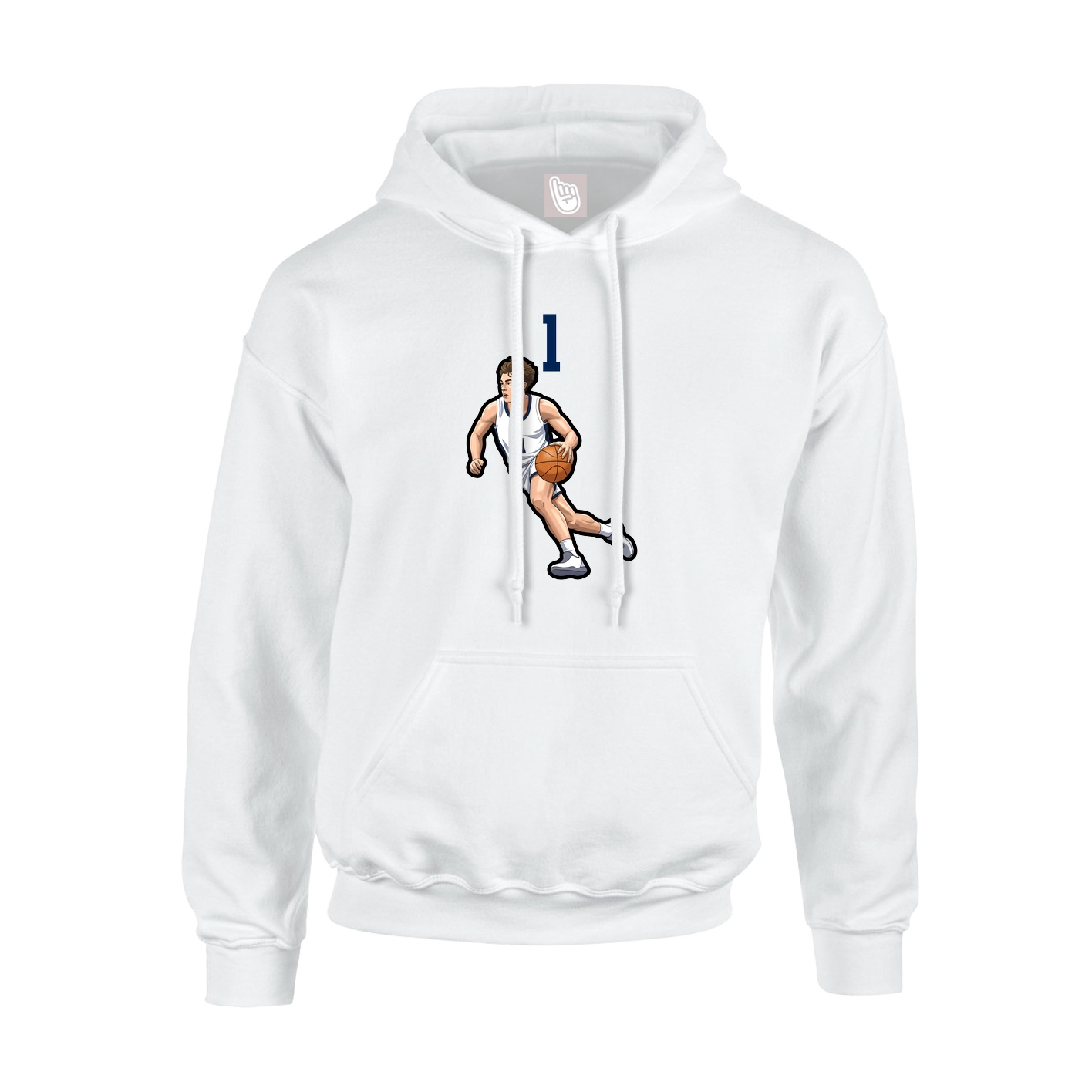 Youth Hoodie — Number Top in White