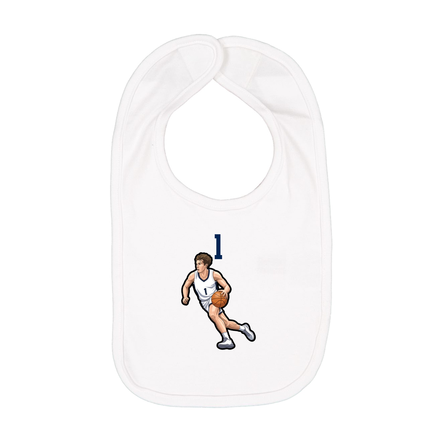 Infant Bib — Number Top in White