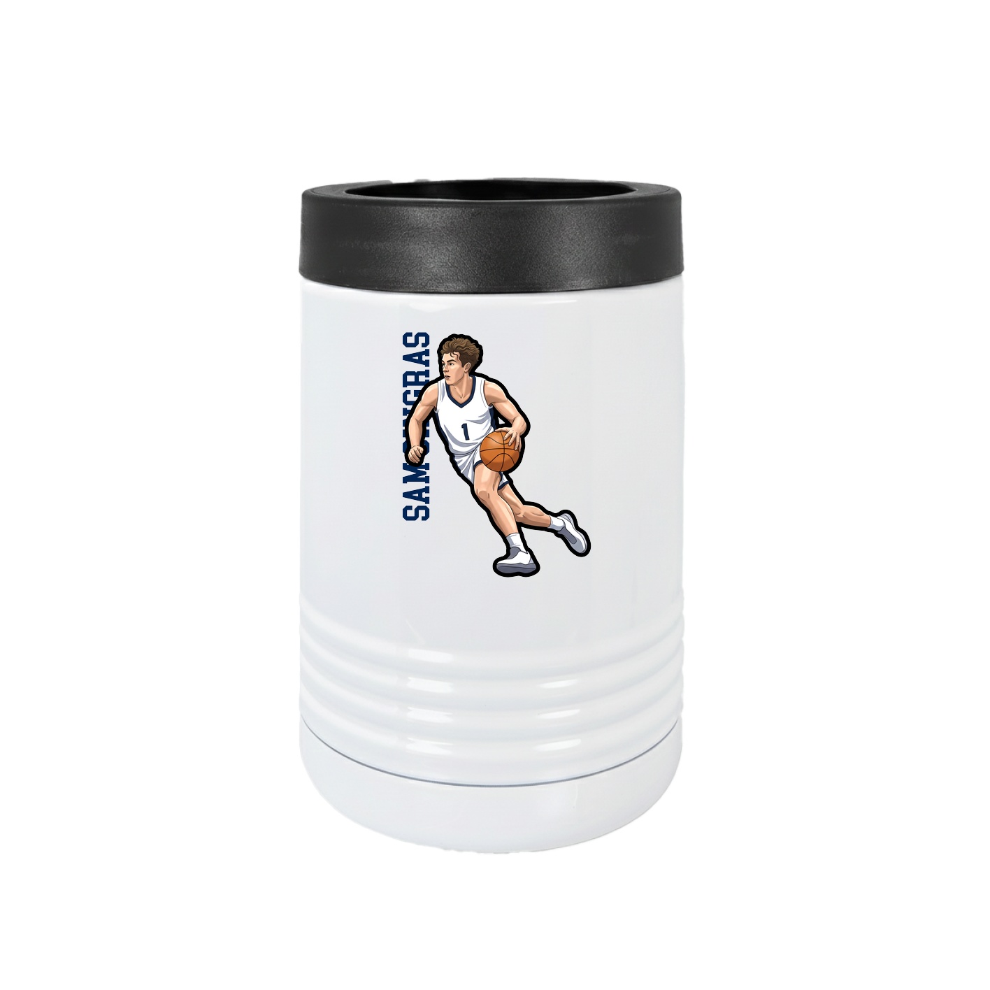 Beverage Holder — Name Vertical in White