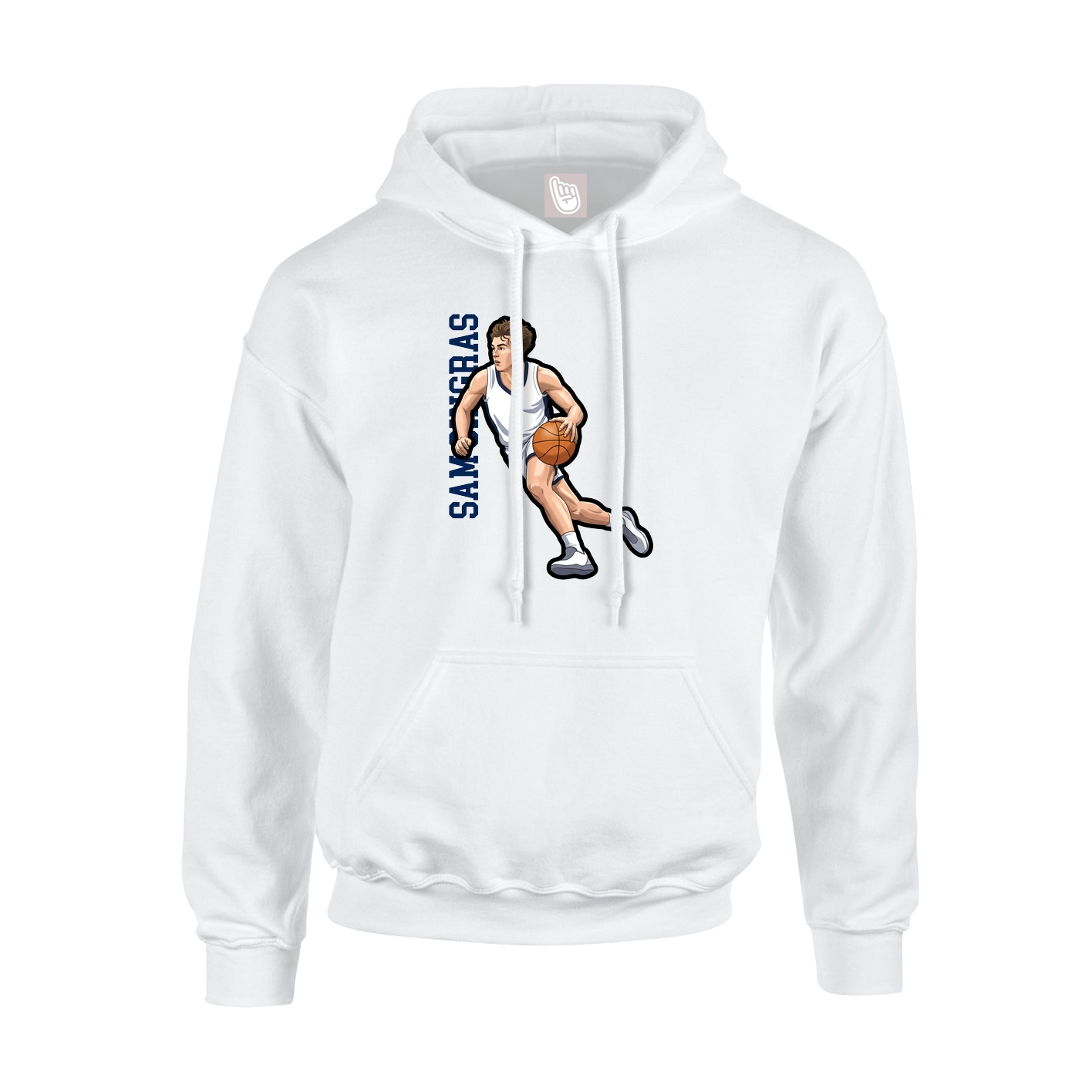 Hoodie — Name Vertical in White