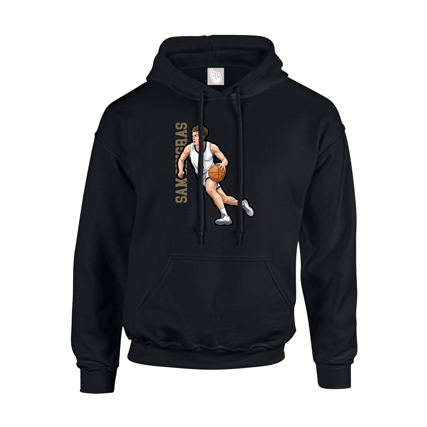Youth Hoodie — Name Vertical in Black