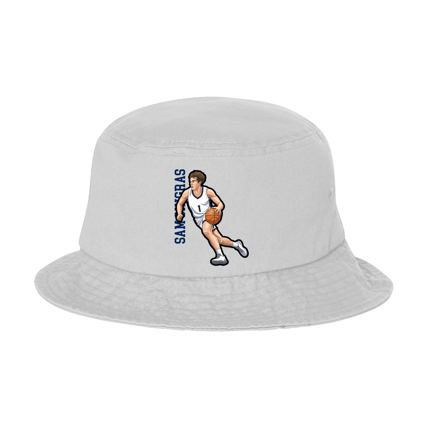Bucket Cap — Name Vertical in White