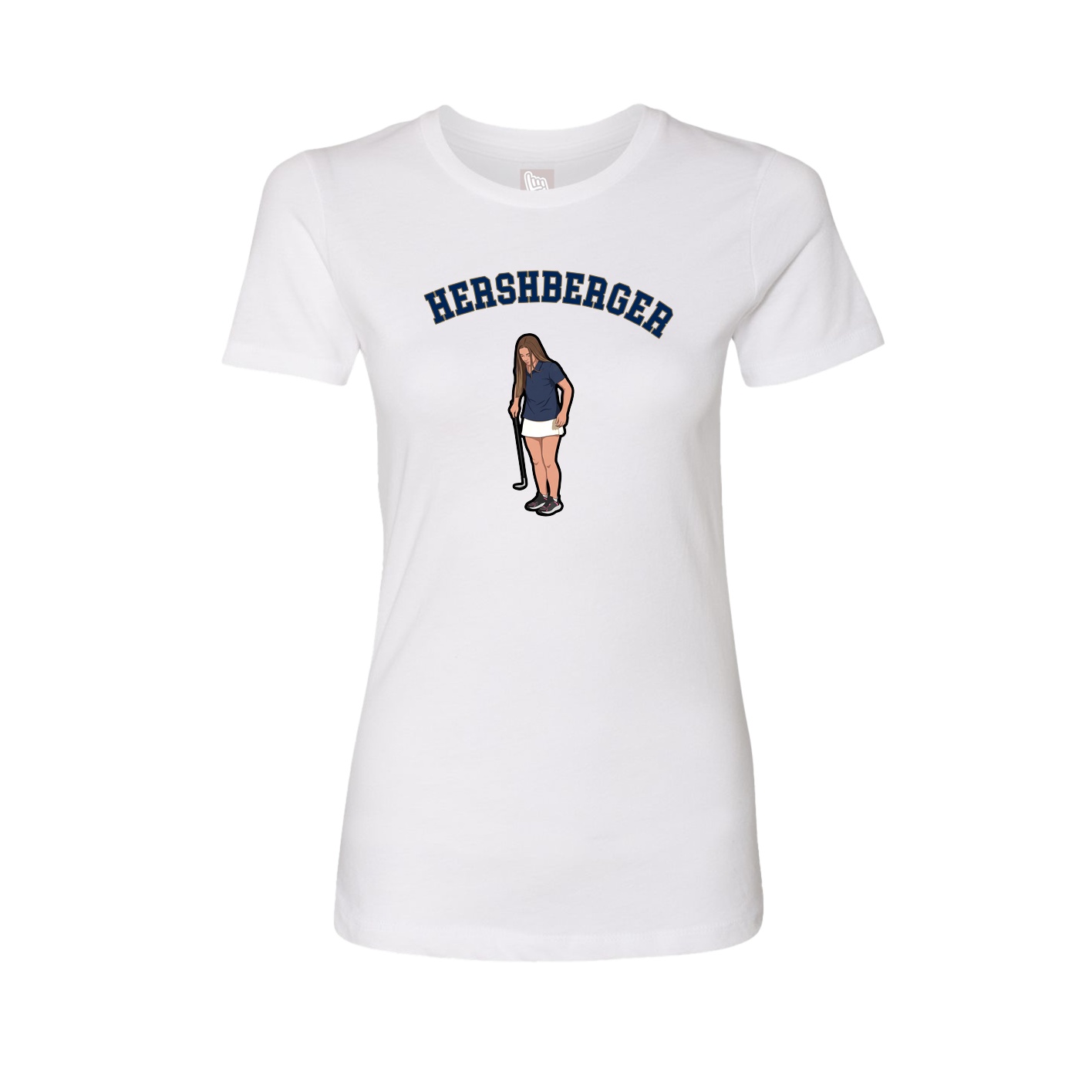 Fitted Women's Tee — Shirsey Arch in White