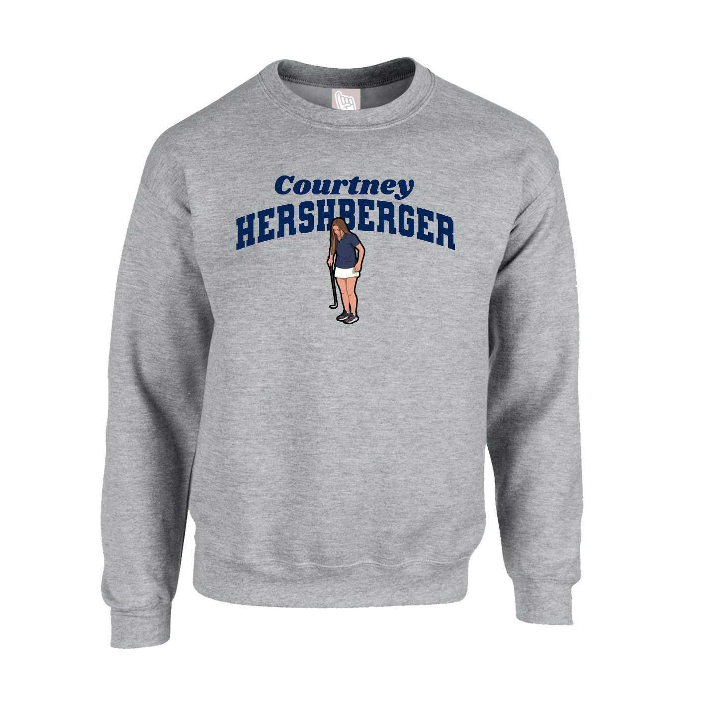 Fleece Crew — Signature Arch in Grey