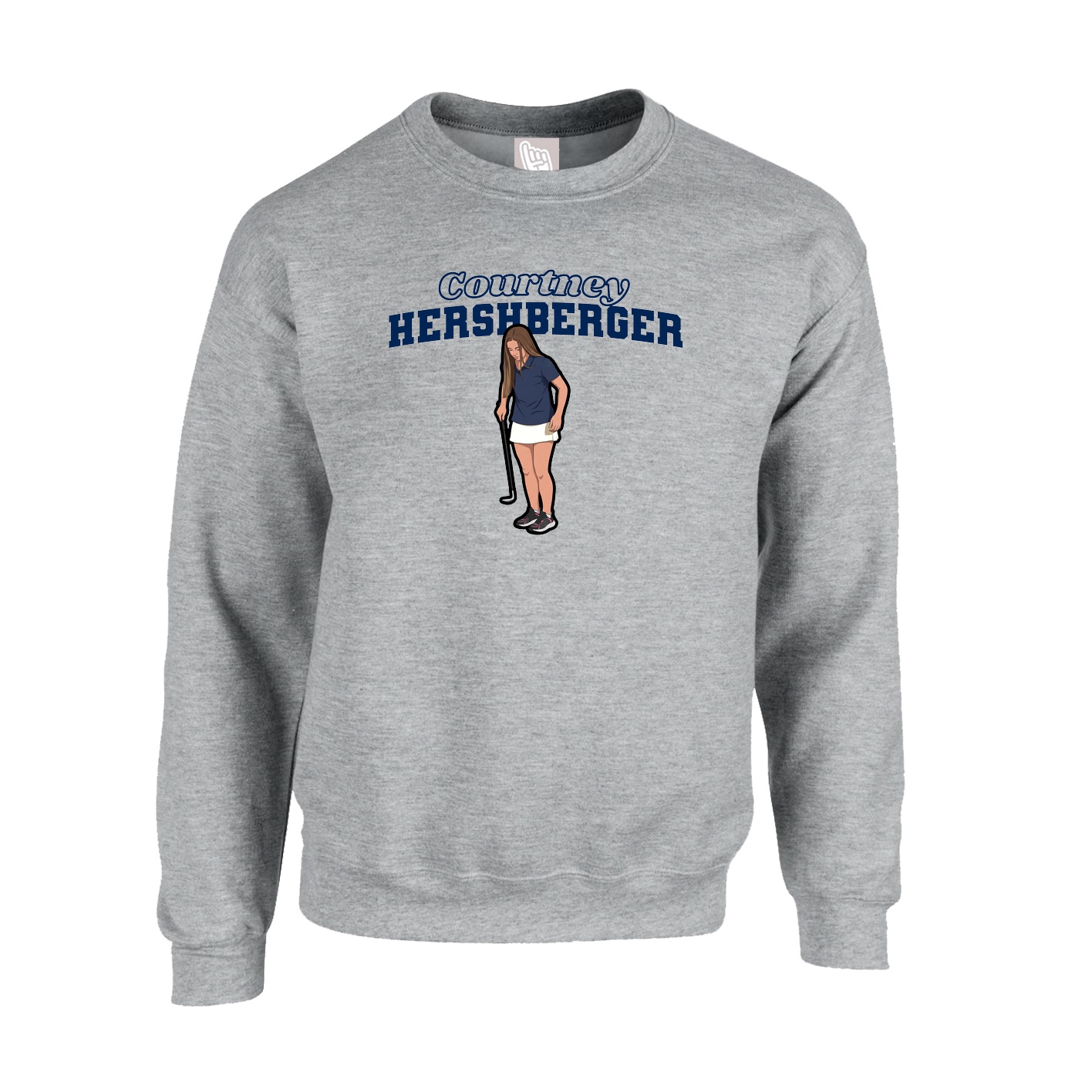 Fleece Crew — Name Arch in Grey