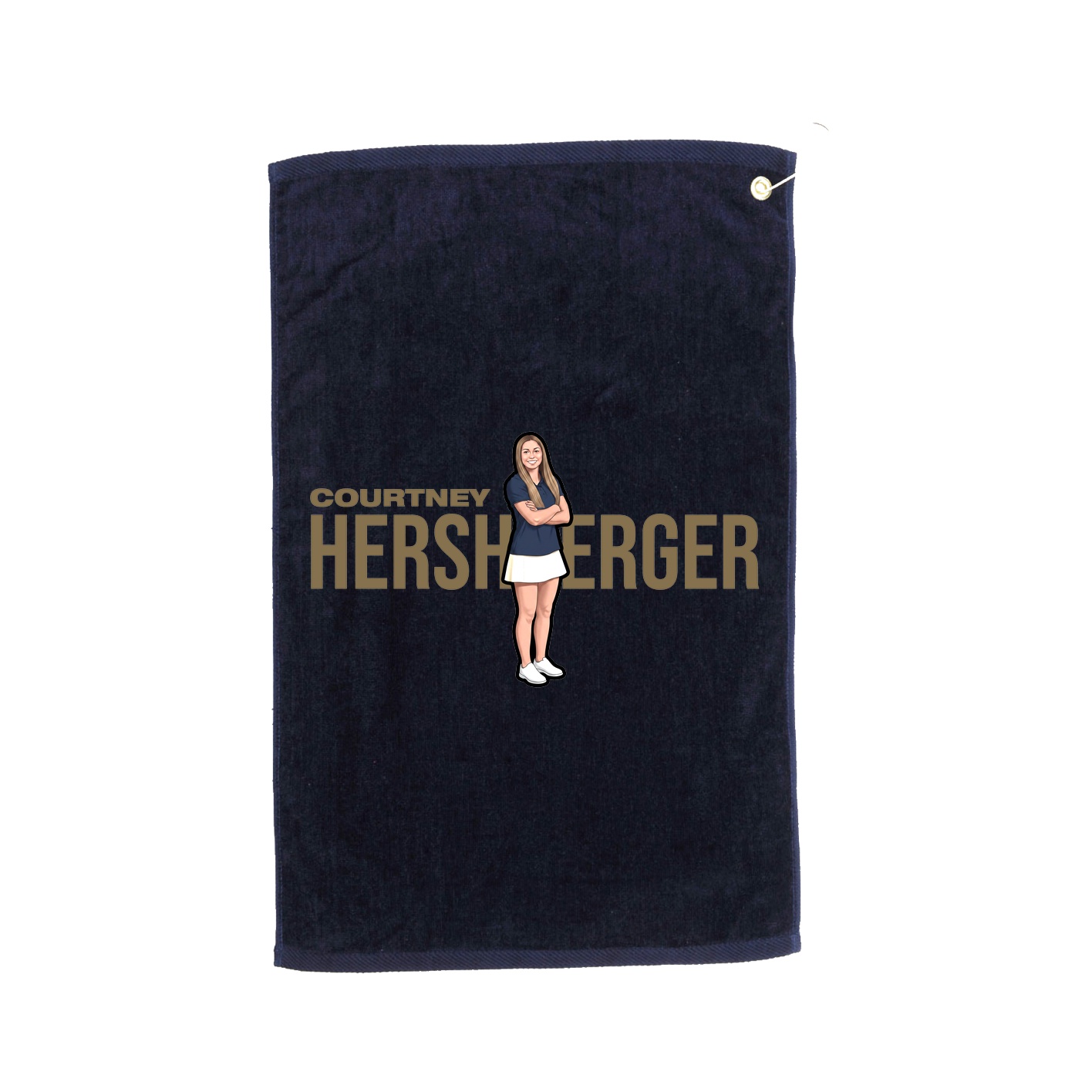 Golf Towel — Player Name in Navy
