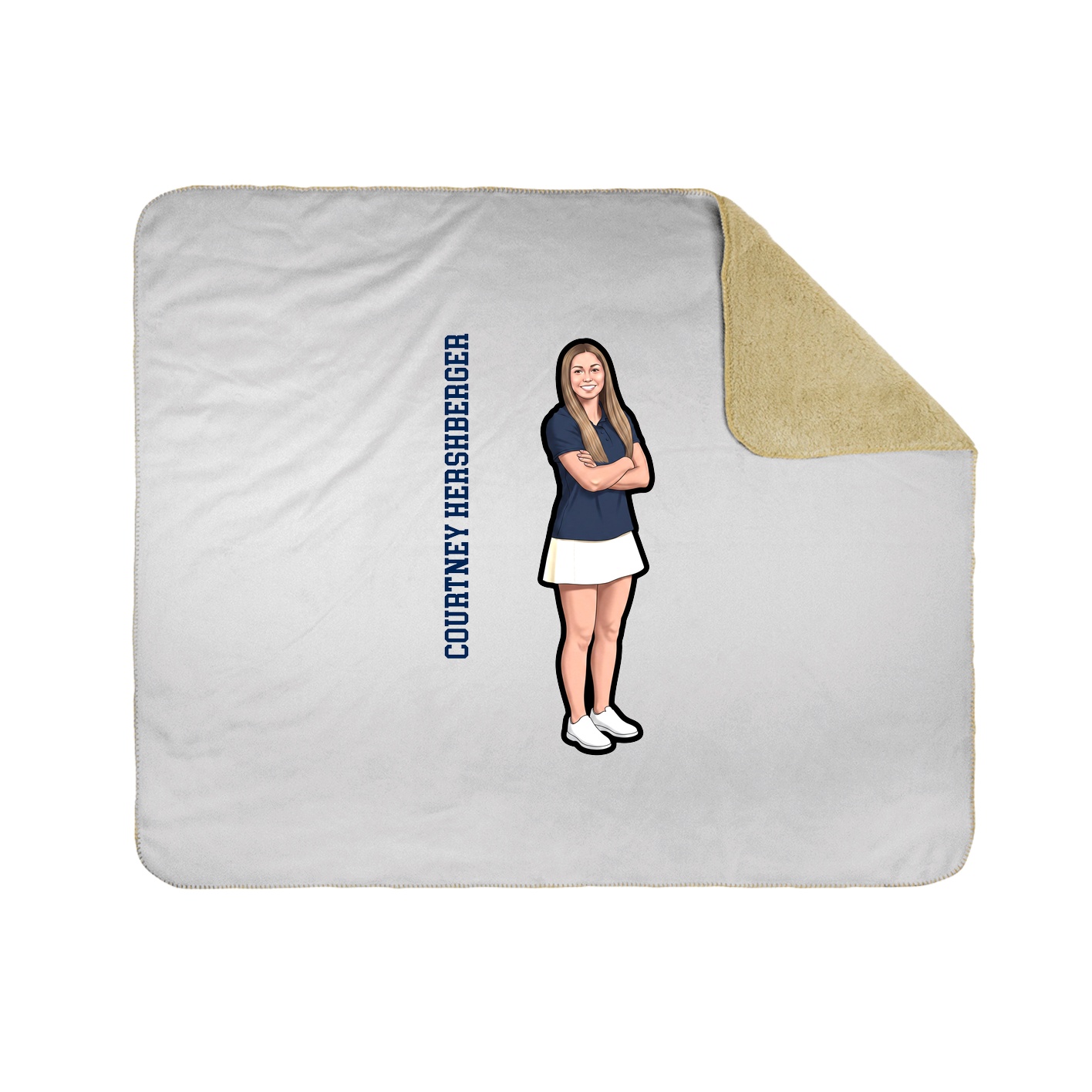 Throw Blanket — Name Vertical in White