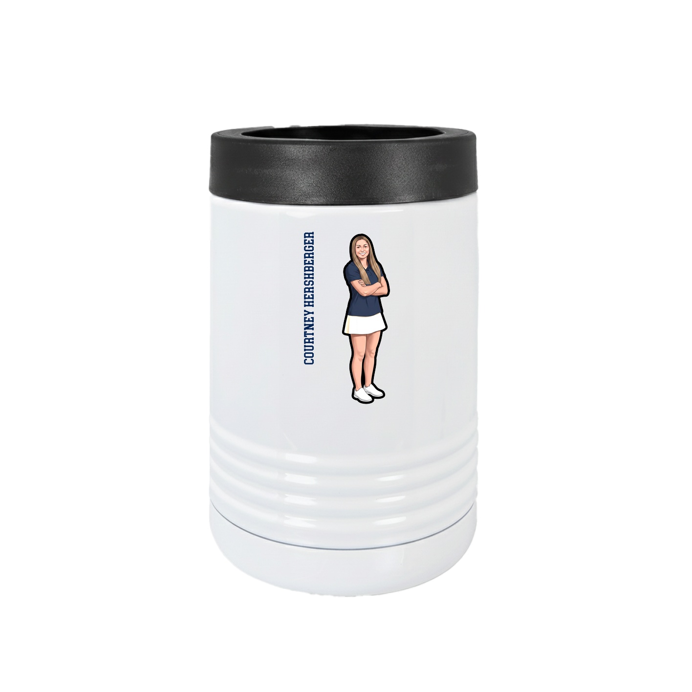 Beverage Holder — Name Vertical in White