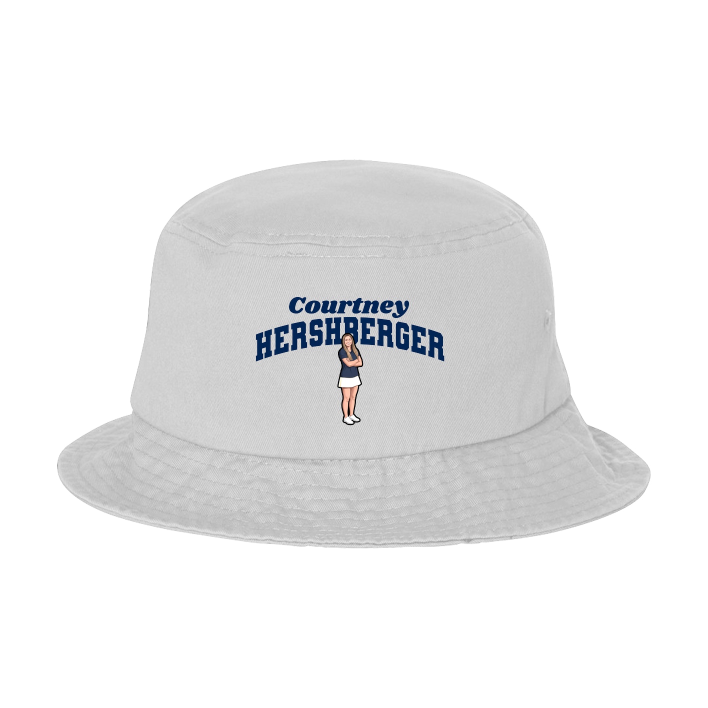 Bucket Cap — Signature Arch in White