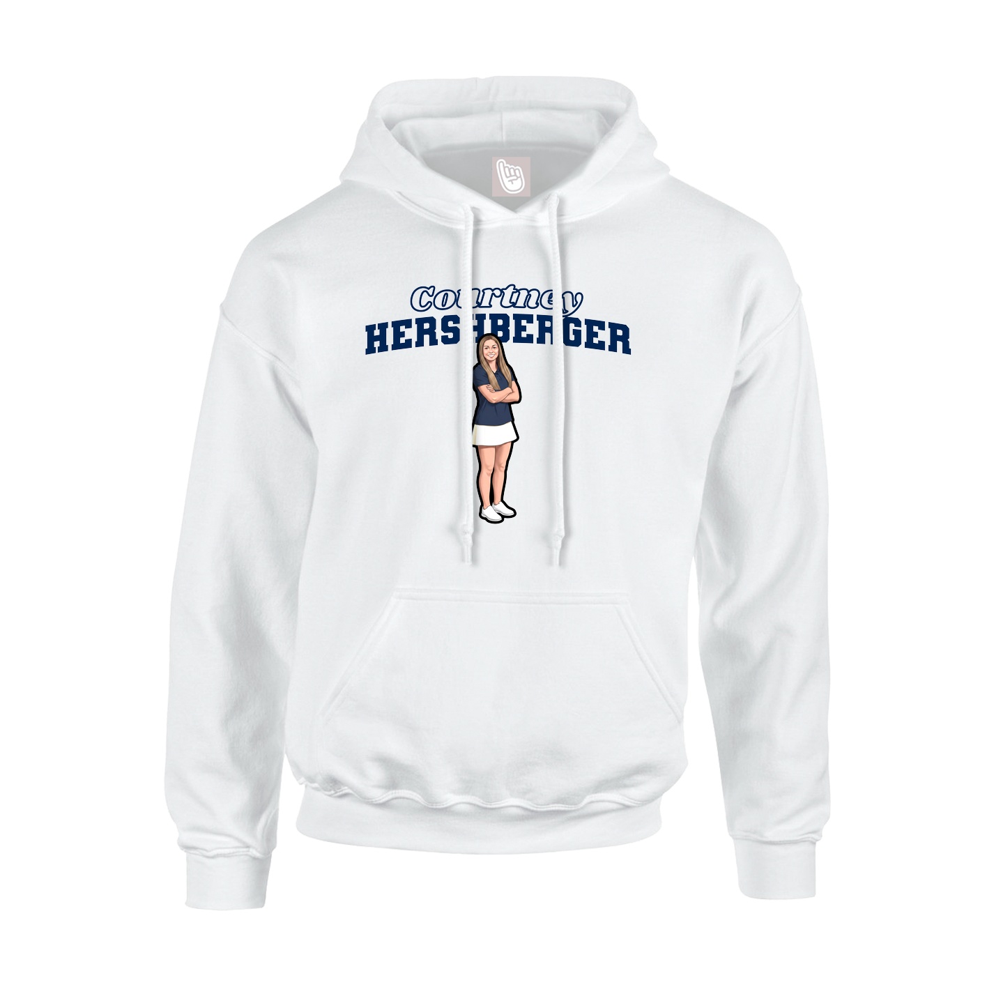 Hoodie — Name Arch in White