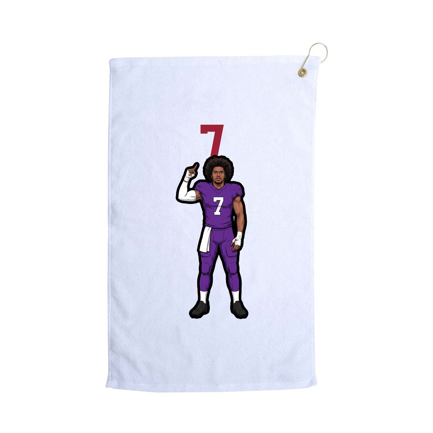 Golf Towel — Number Top in White