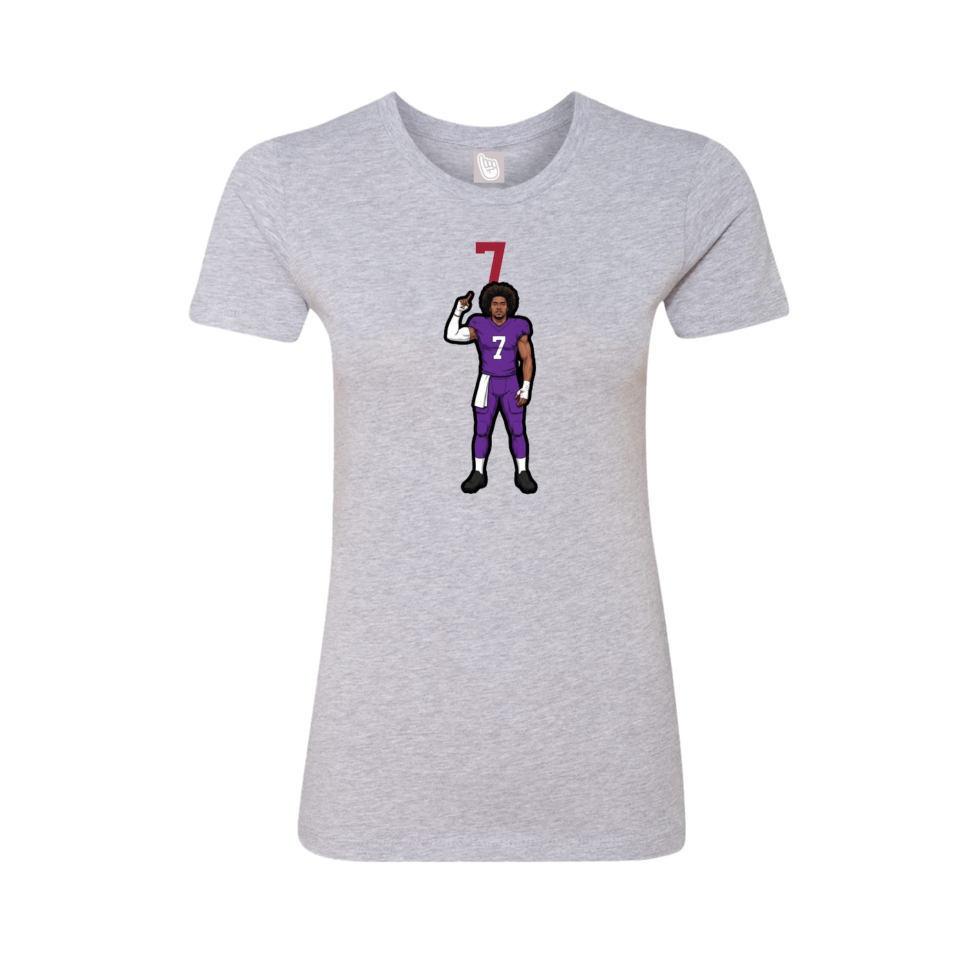 Fitted Women's Tee — Number Top in Grey
