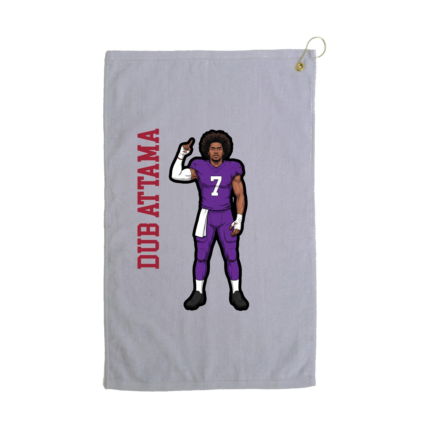 Golf Towel — Name Vertical in Grey