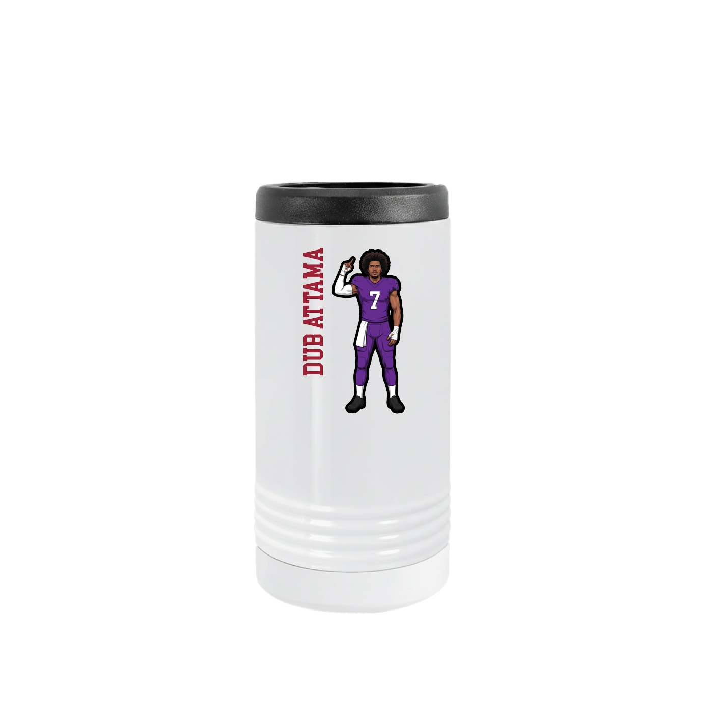 Slim Beverage Holder — Name Vertical in White