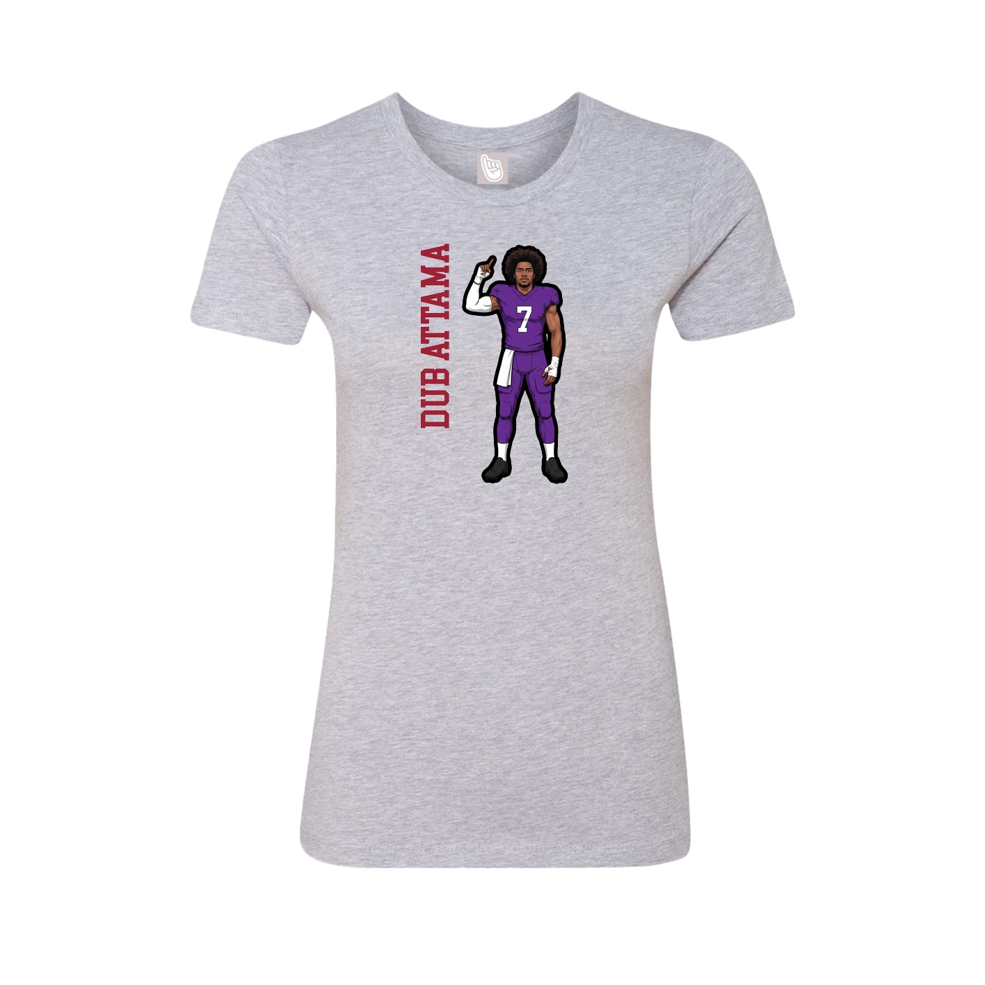Fitted Women's Tee — Name Vertical in Grey