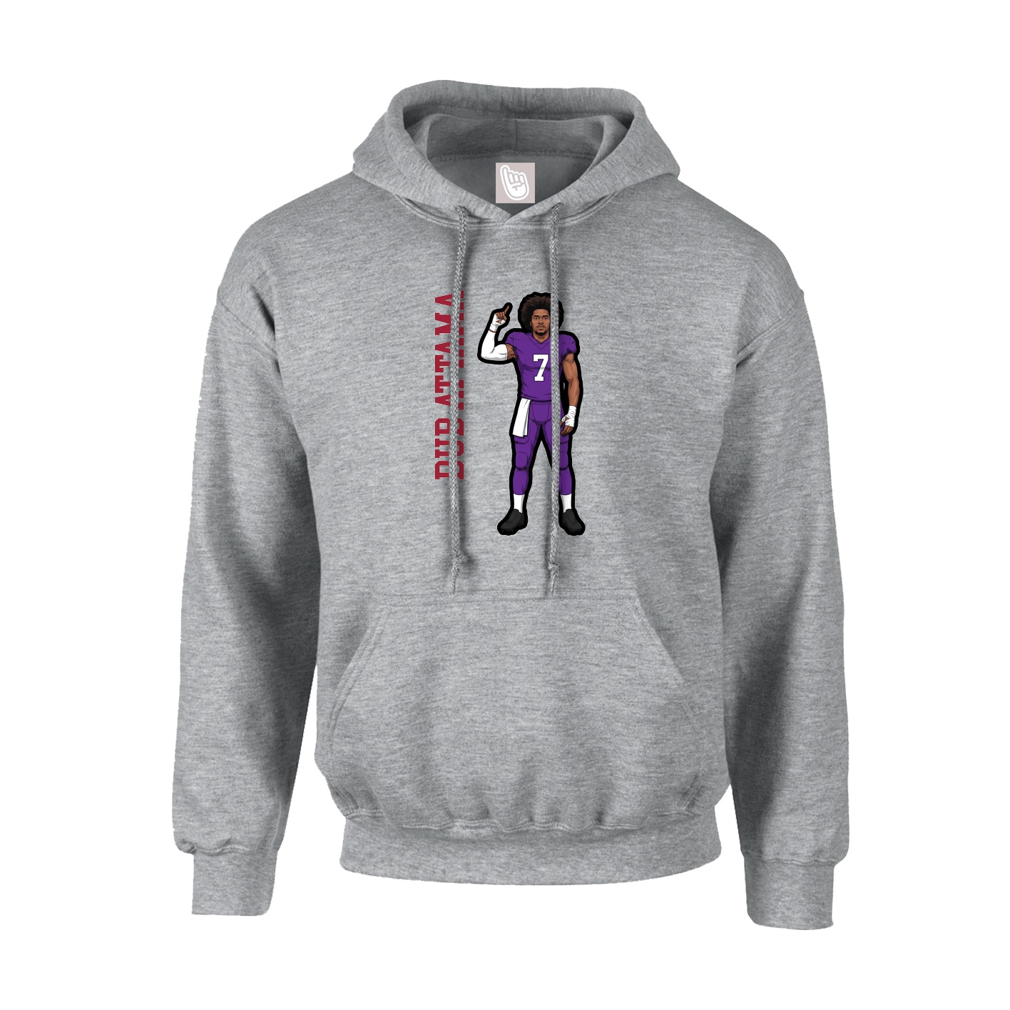 Youth Hoodie — Name Vertical in Grey