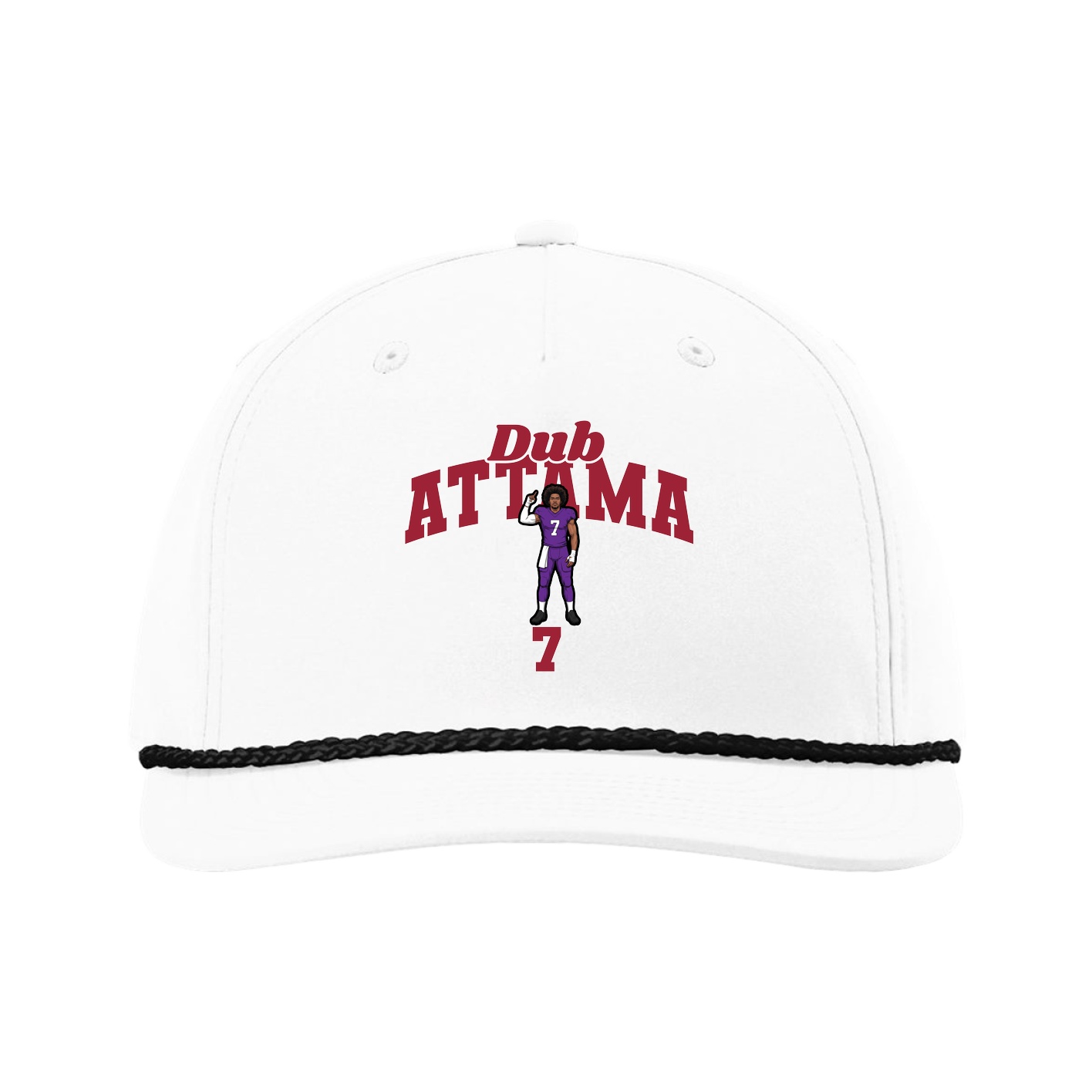 Five-Panel Classic Rope Cap — Signature Arch in White