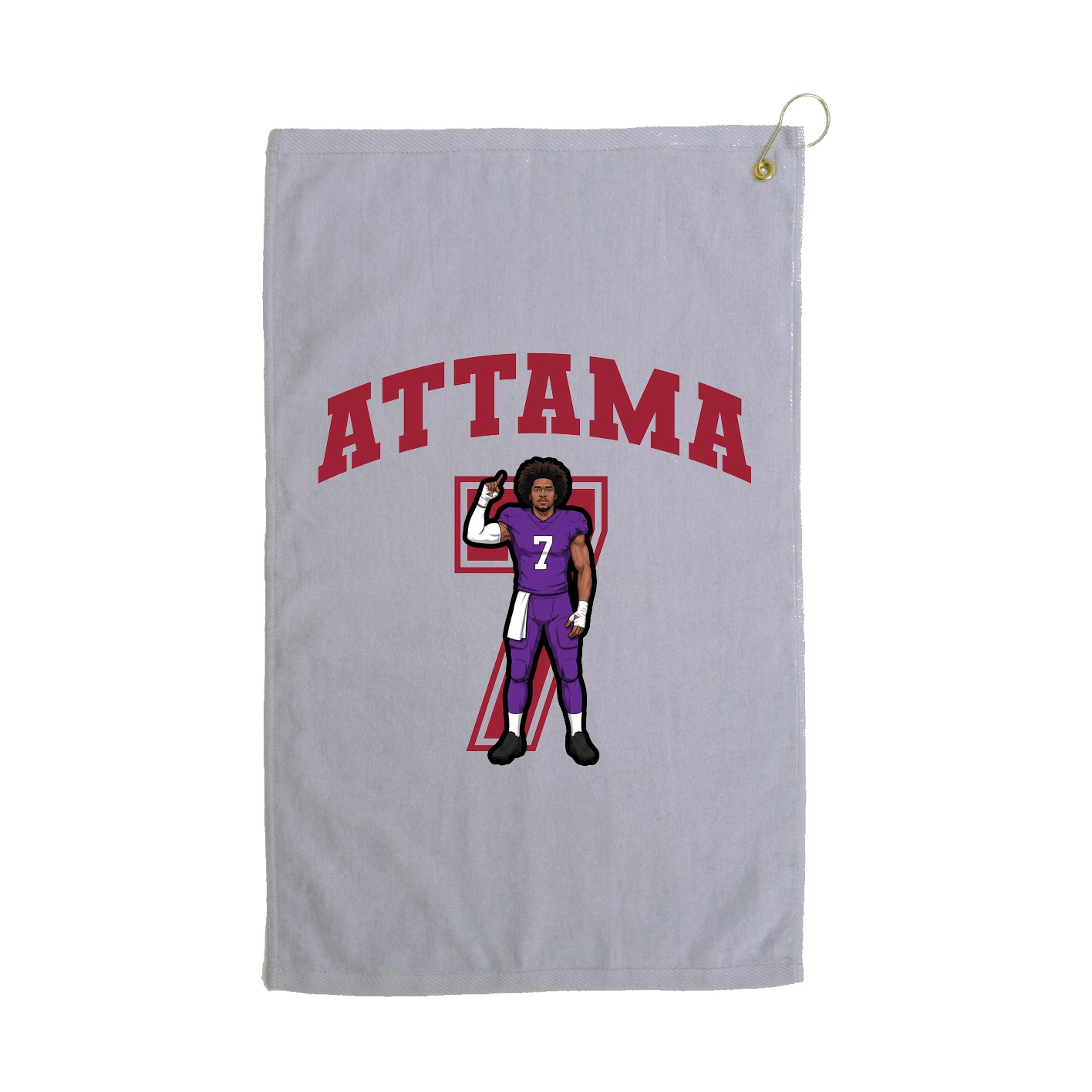 Golf Towel — Number in Grey