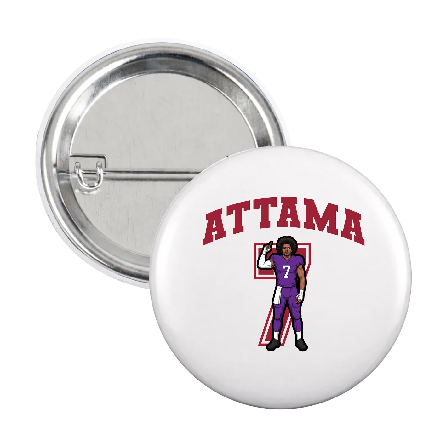 Game Day Button — Number in White