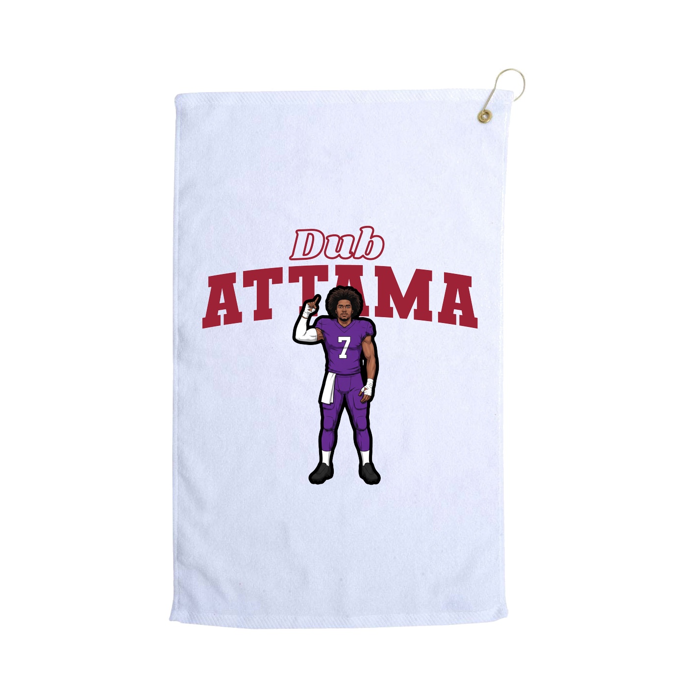 Golf Towel — Name Arch in White