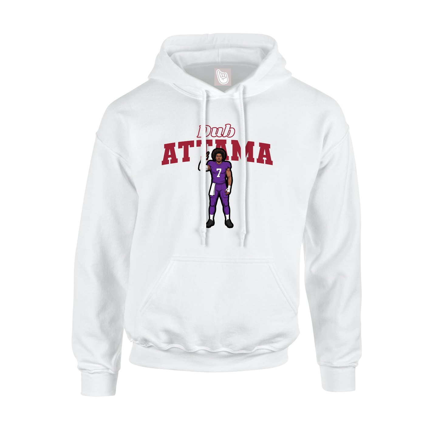 Youth Hoodie — Name Arch in White
