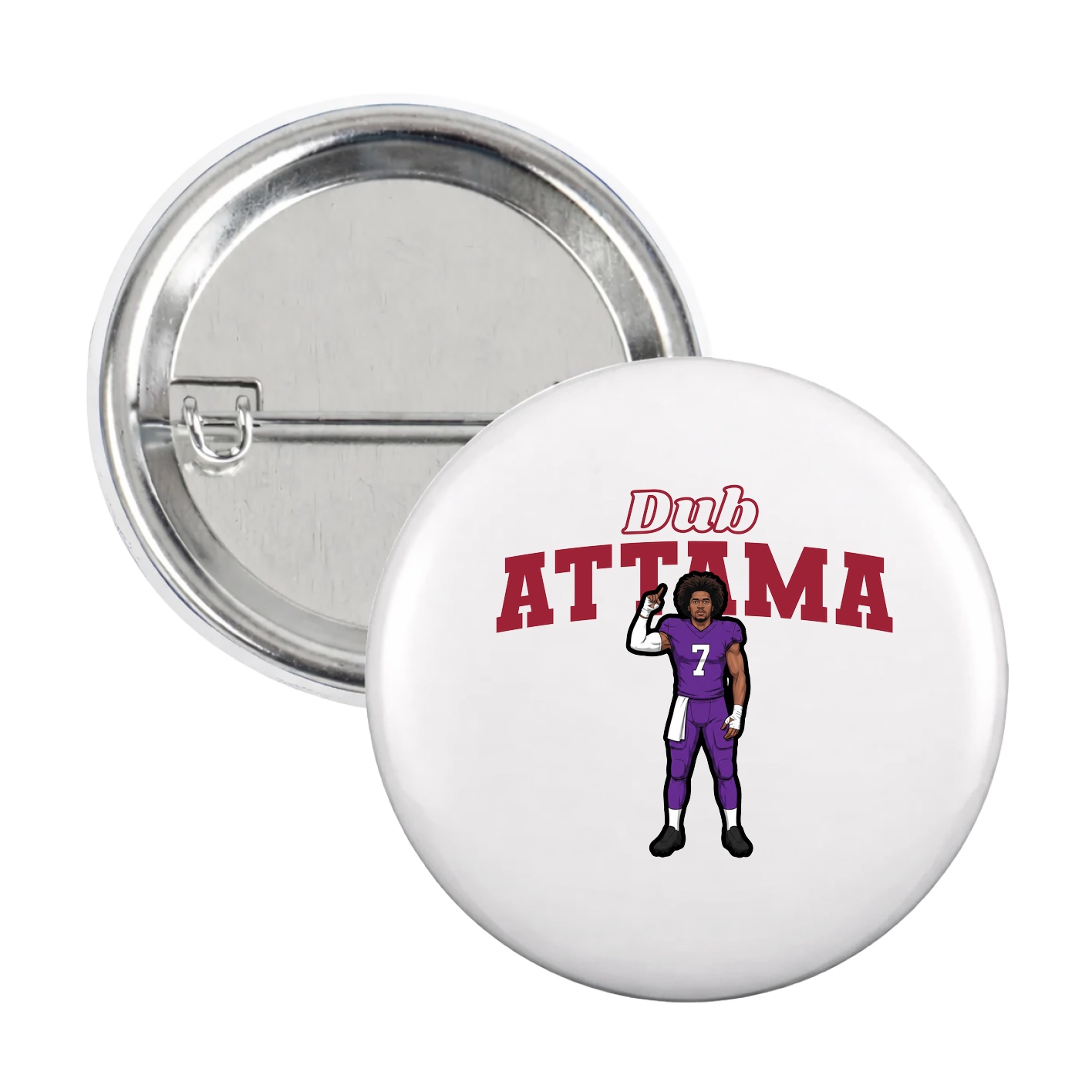 Game Day Button — Name Arch in White