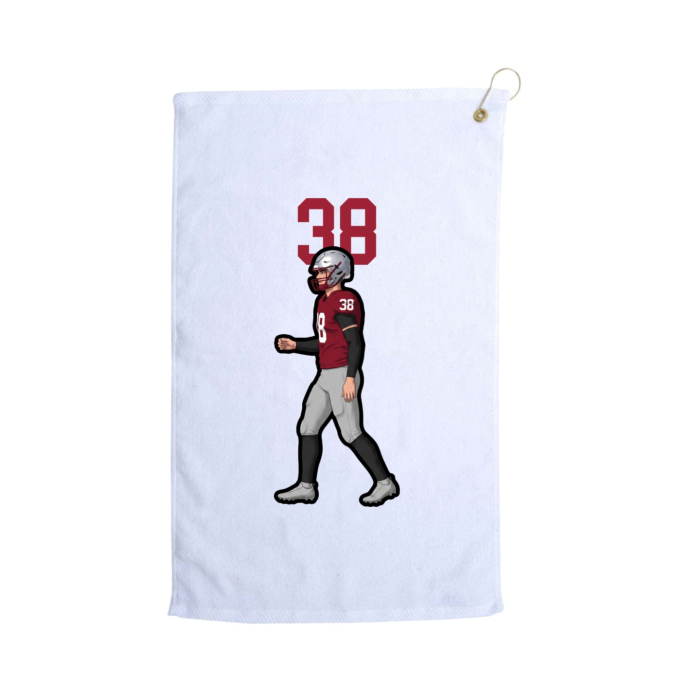 Golf Towel — Number Top in White