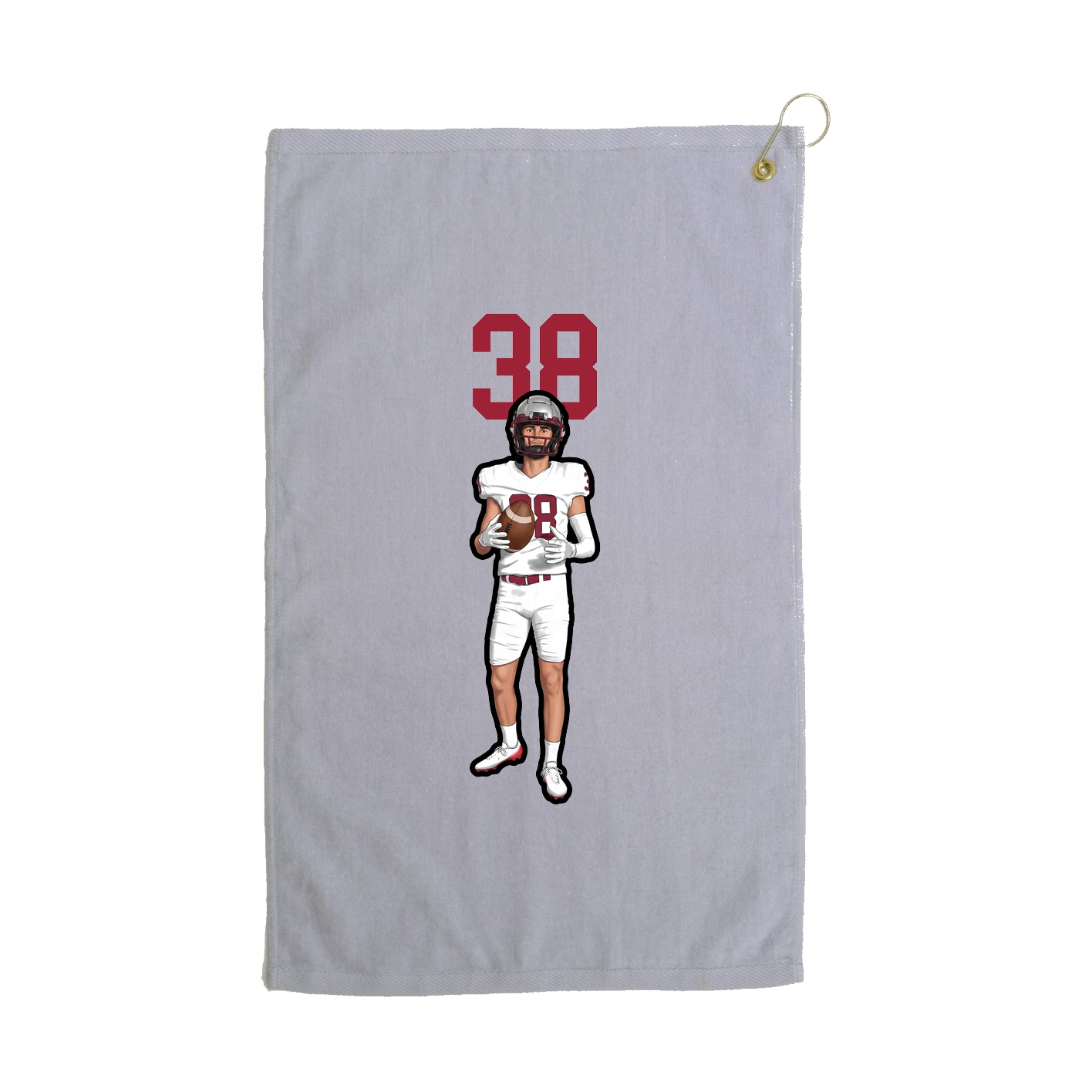 Golf Towel — Number Top in Grey