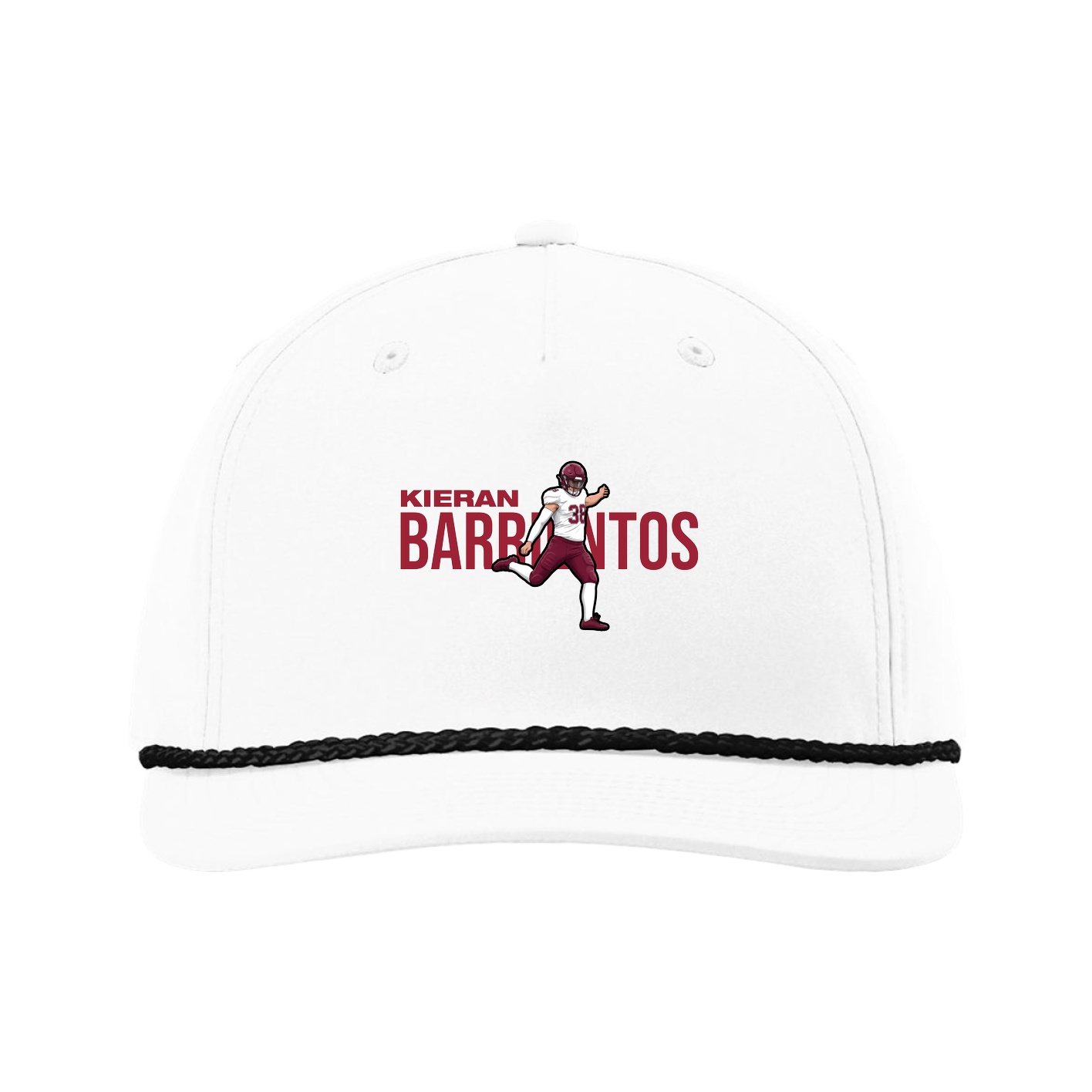 Five-Panel Classic Rope Cap — Player Name in White