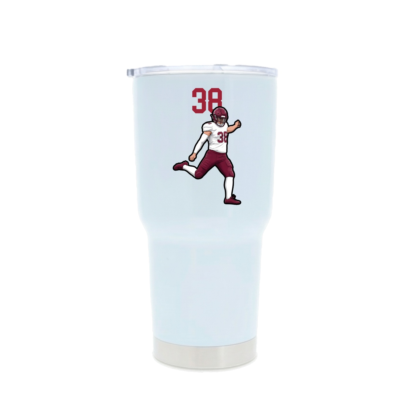 30oz Stainless Steel Tumbler — Number Top in White