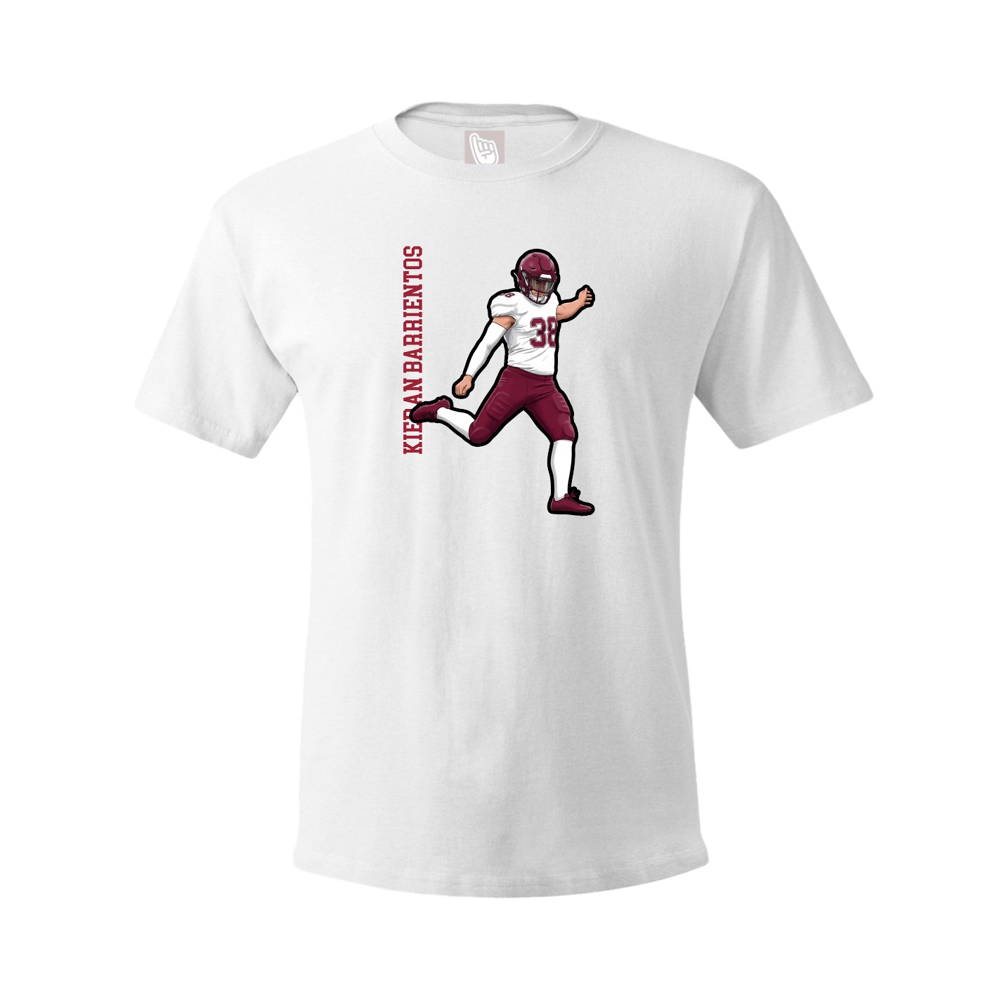 Youth Tee — Name Vertical in White