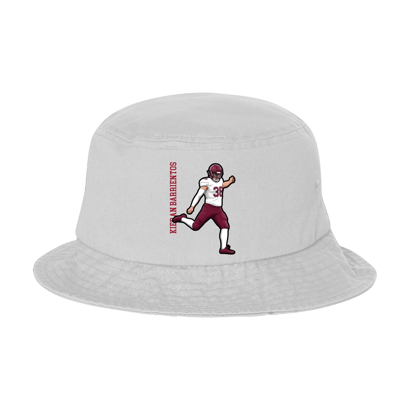 Bucket Cap — Name Vertical in White