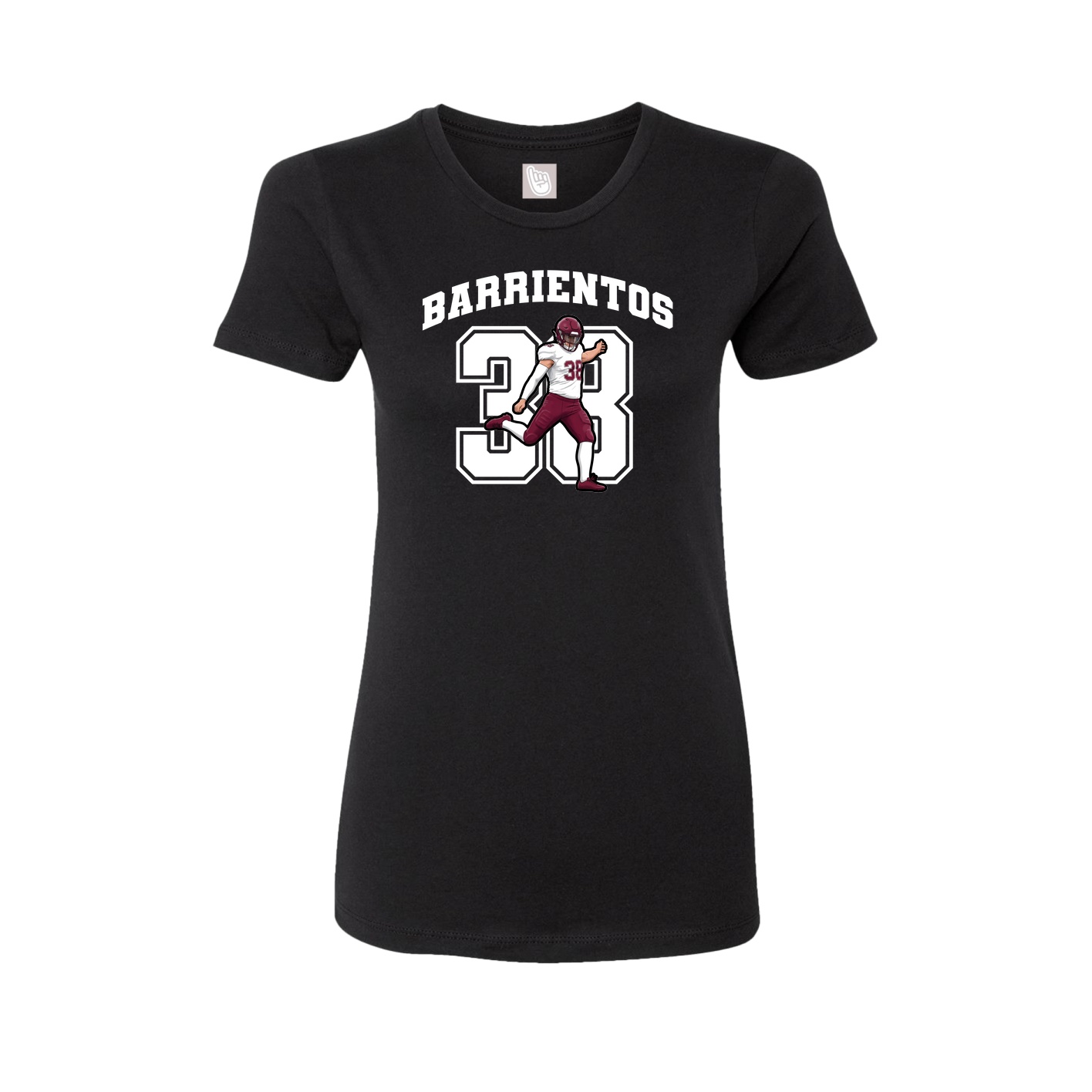 Fitted Women's Tee — Number in Black