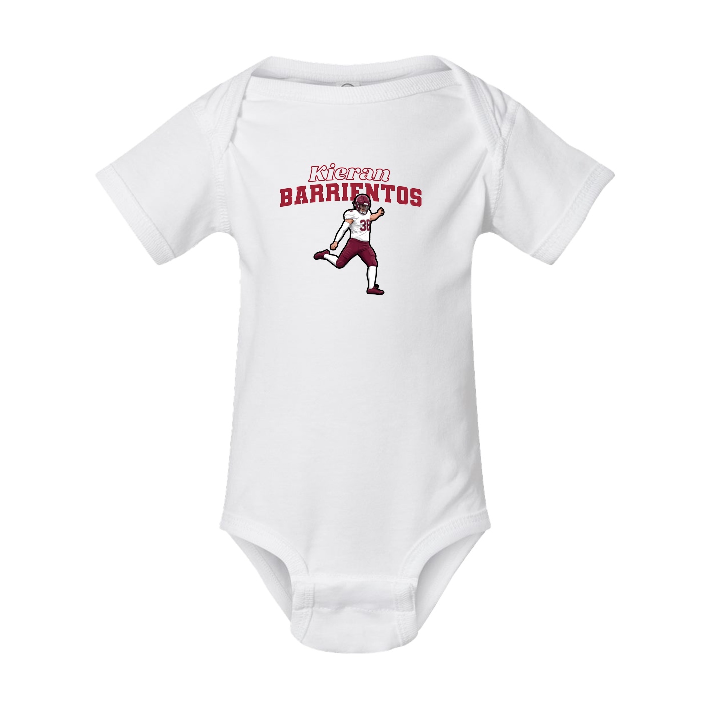 Baby Onesie — Name Arch in White