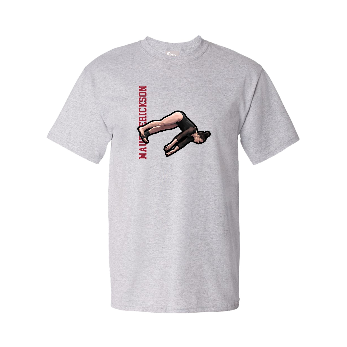 Youth Tee — Name Vertical in Grey
