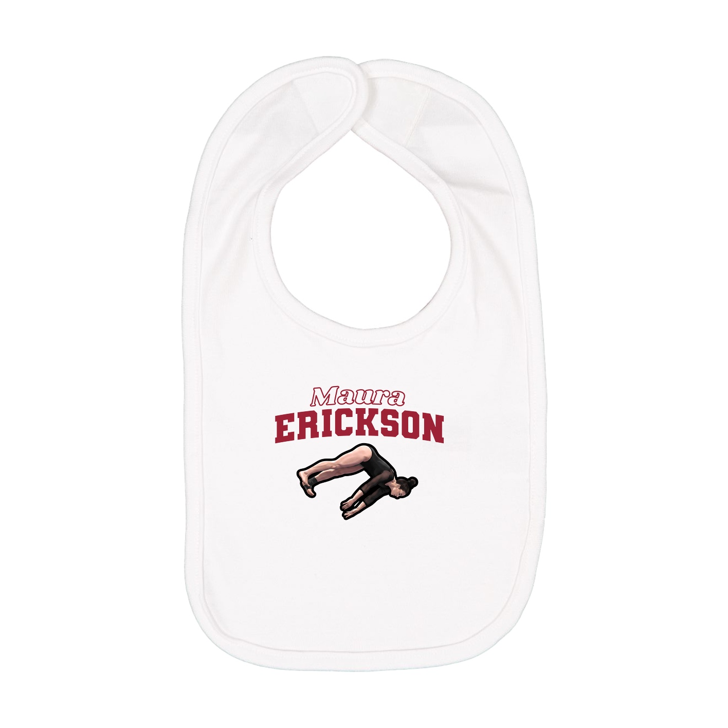 Infant Bib — Name Arch in White