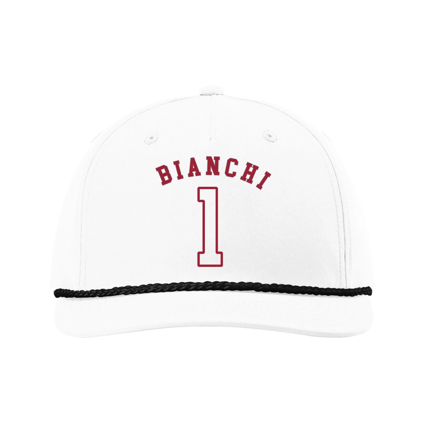 Five-Panel Classic Rope Cap — Shirsey Arch in White