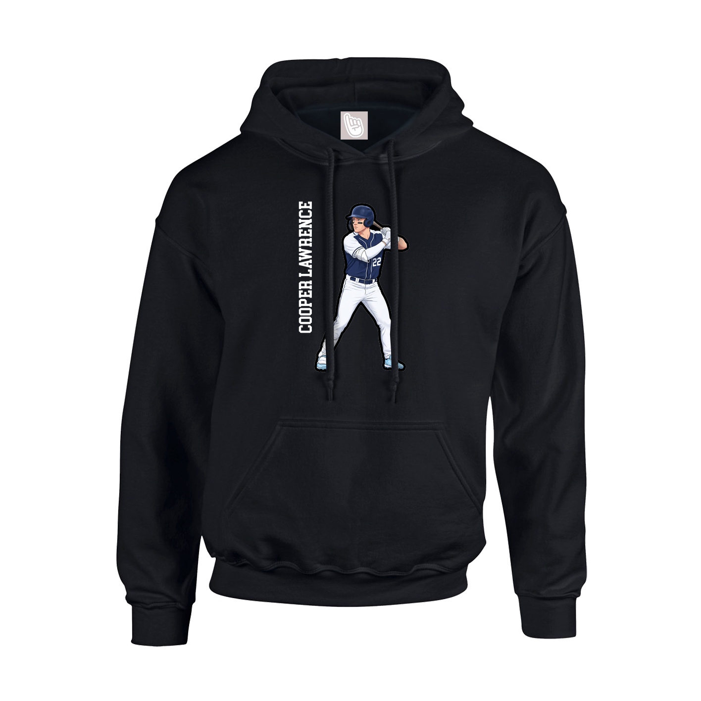 Hoodie — Name Vertical in Black
