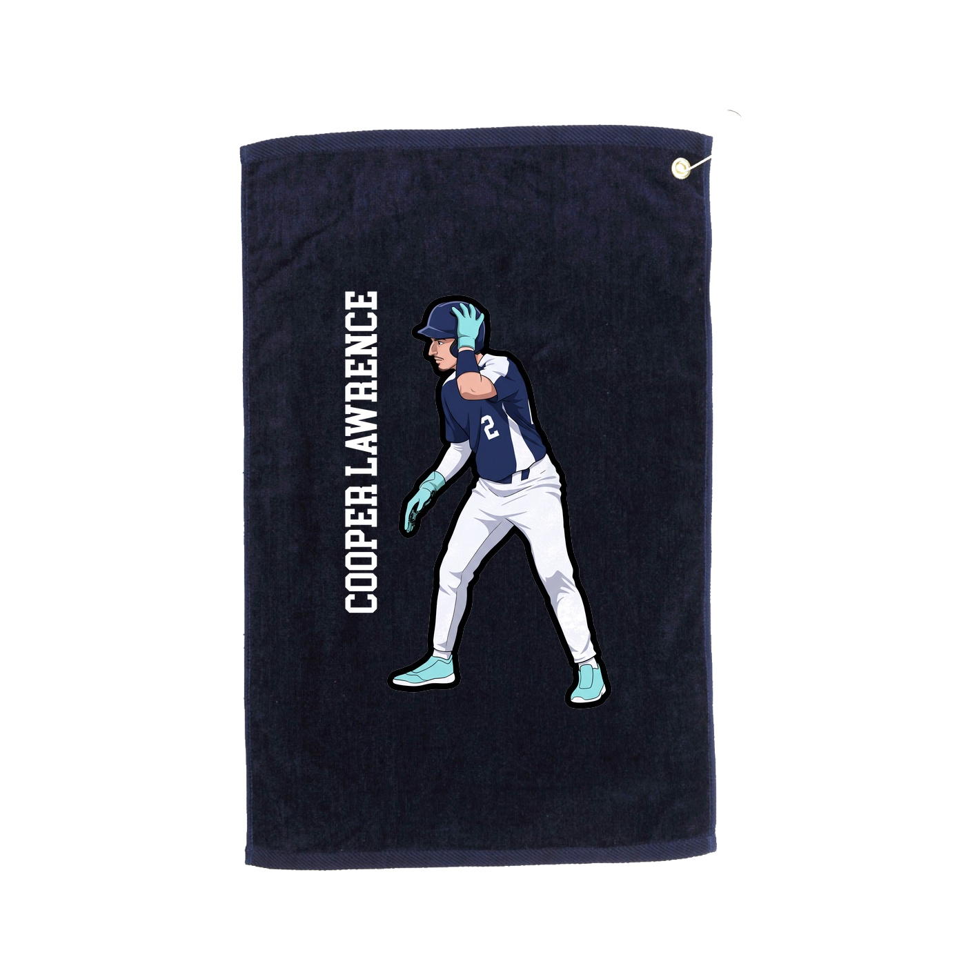 Golf Towel — Name Vertical in Navy